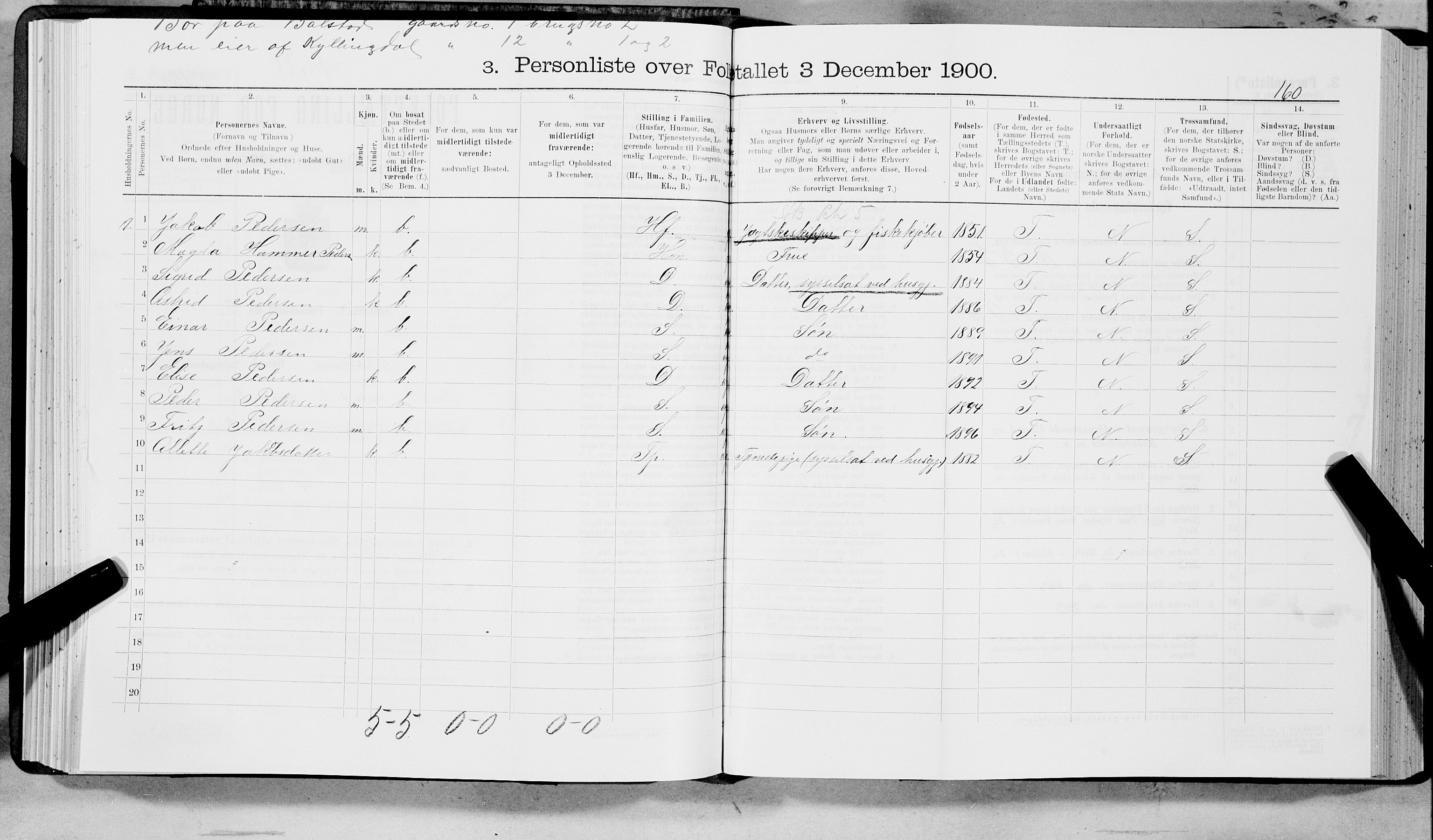 SAT, 1900 census for Buksnes, 1900, p. 161