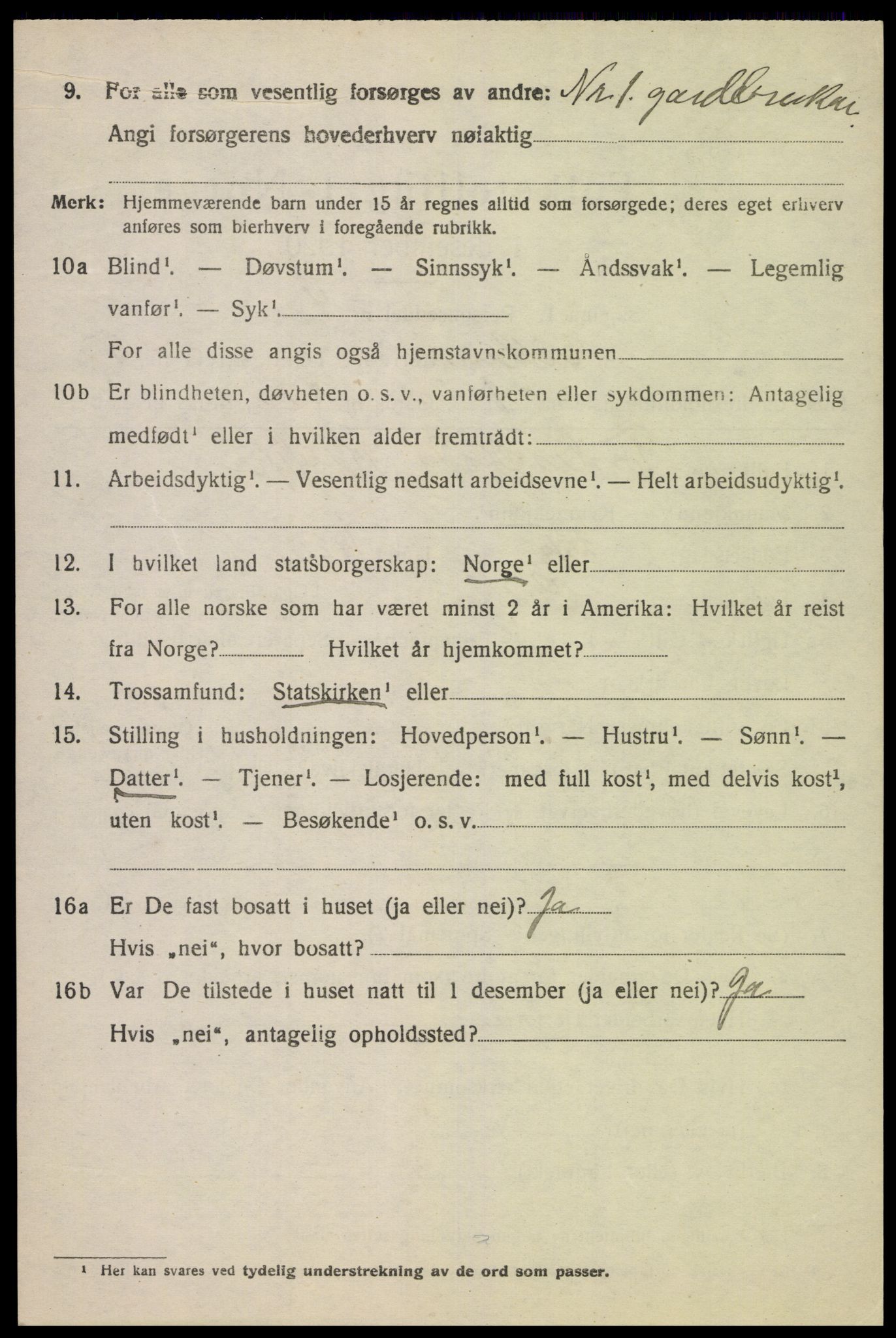 SAK, 1920 census for Eiken, 1920, p. 1666