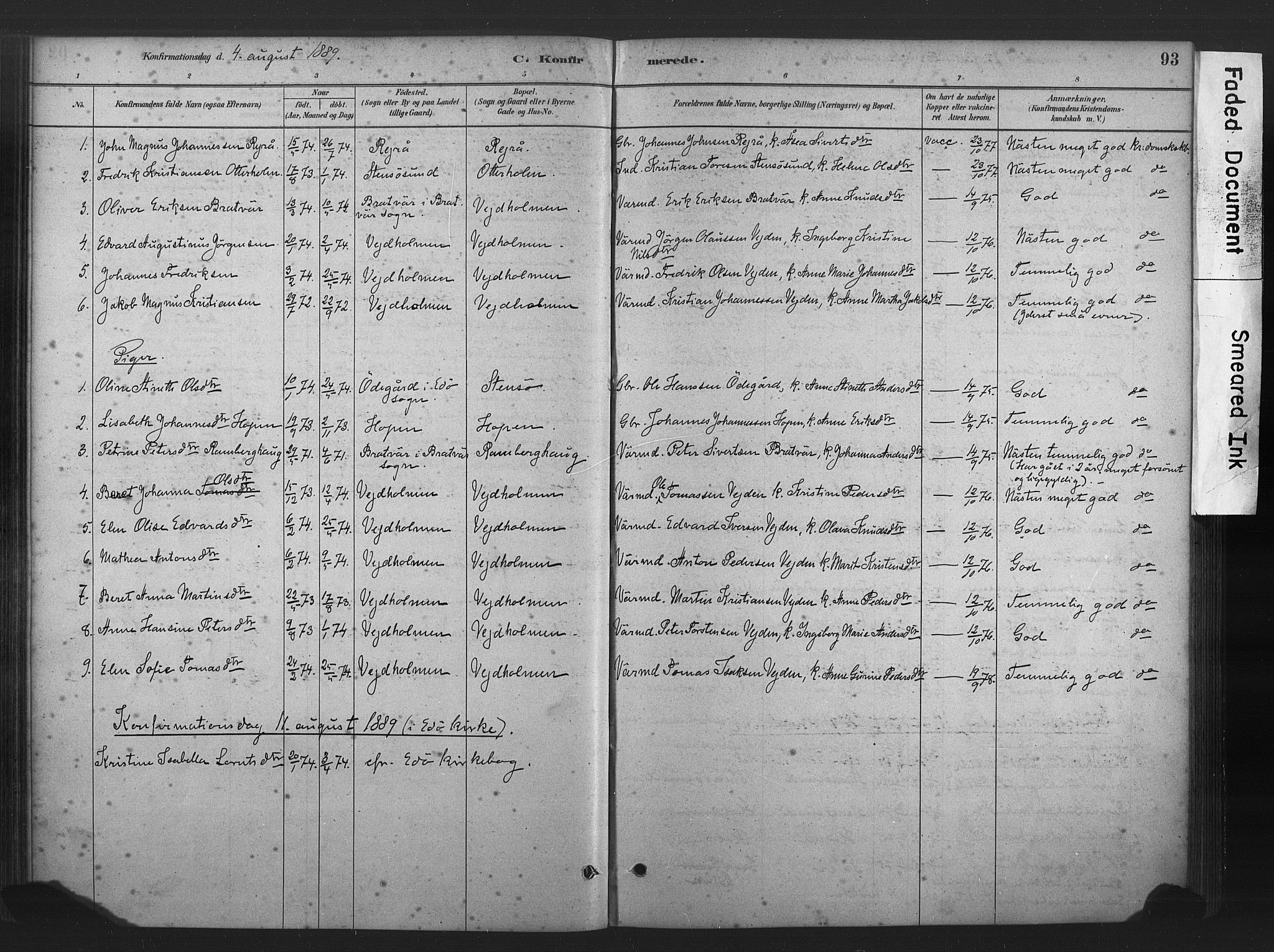 Ministerialprotokoller, klokkerbøker og fødselsregistre - Møre og Romsdal, AV/SAT-A-1454/583/L0954: Parish register (official) no. 583A01, 1880-1906, p. 93