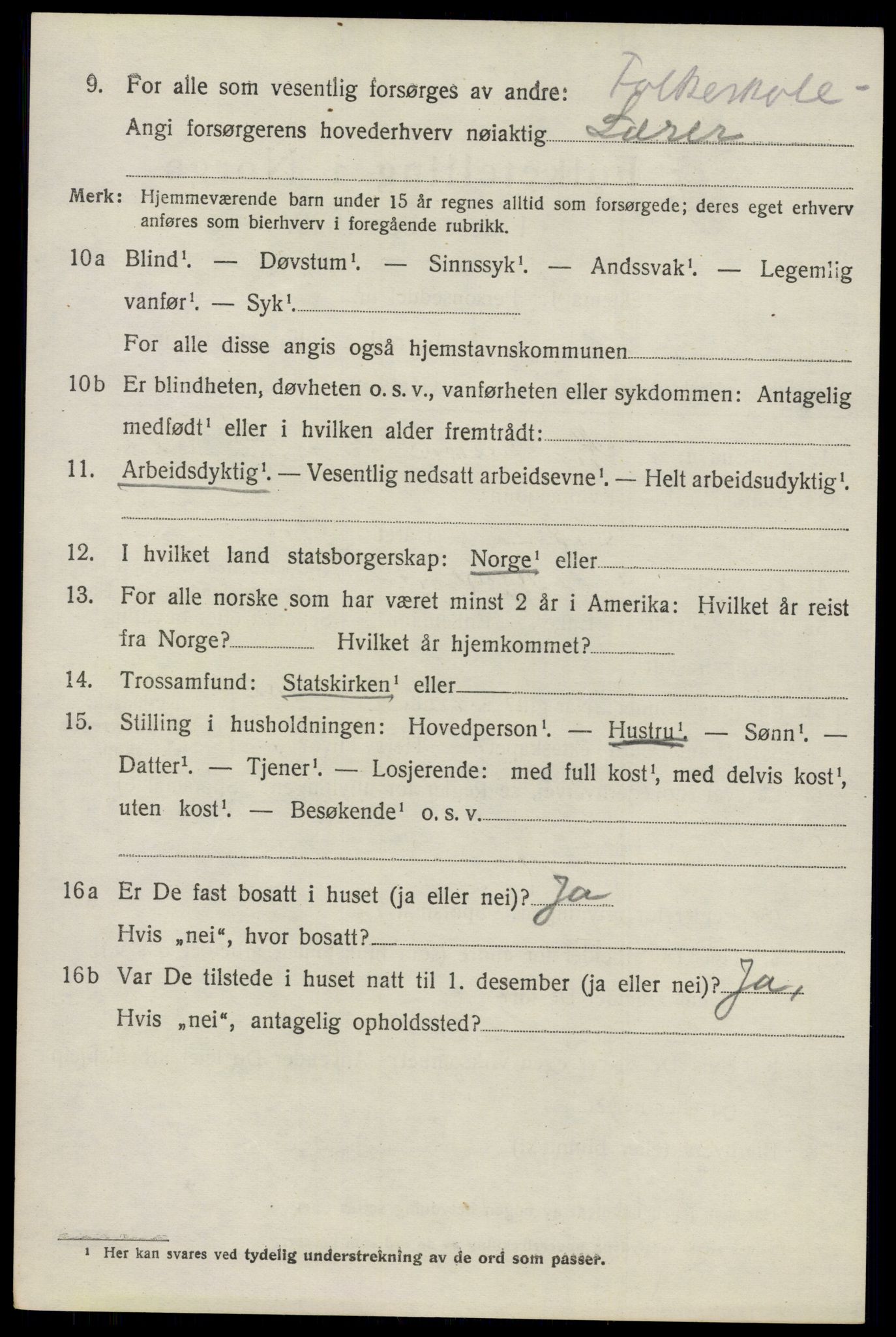 SAO, 1920 census for Nes, 1920, p. 8309