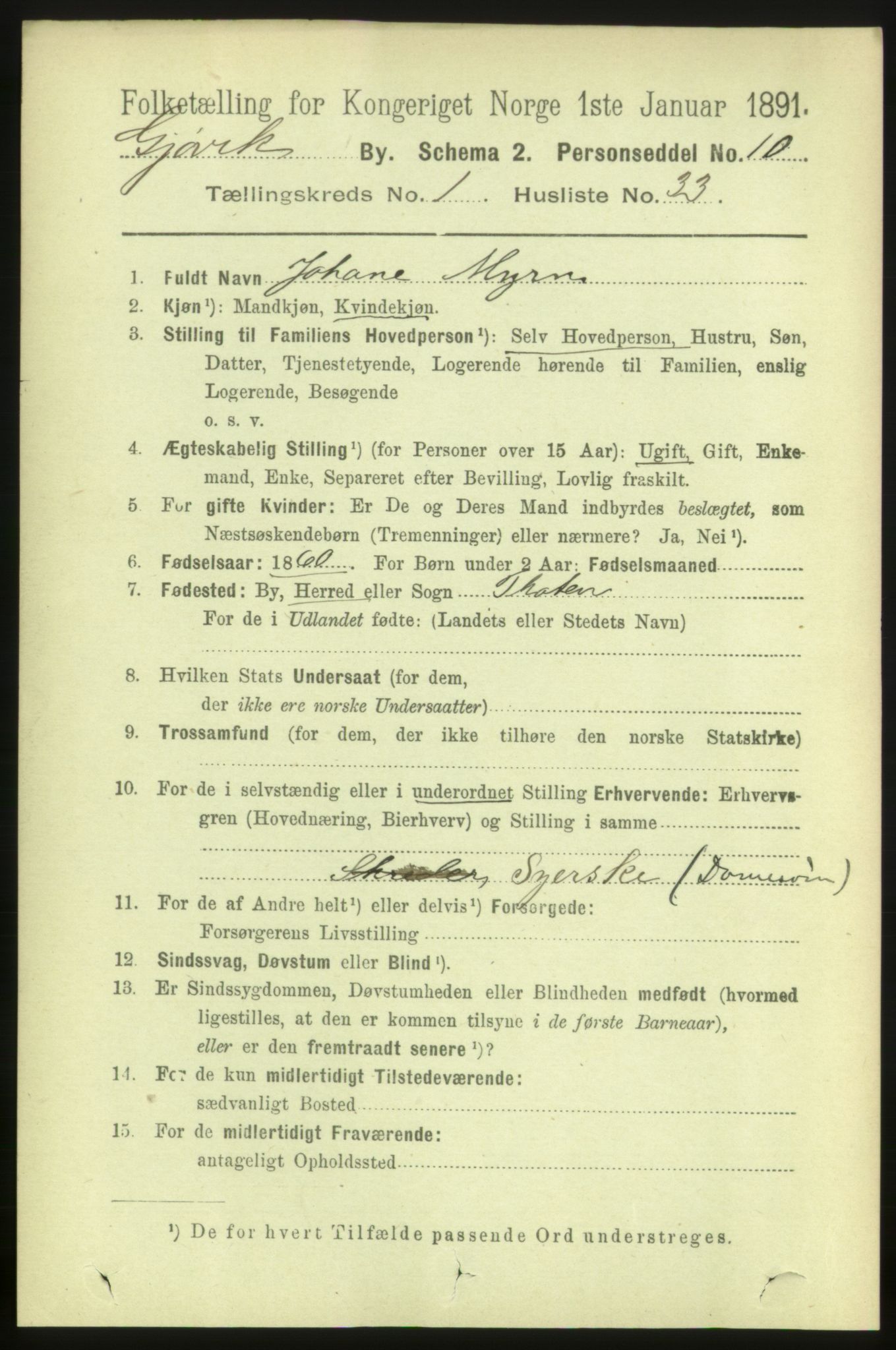 RA, 1891 census for 0502 Gjøvik, 1891, p. 668