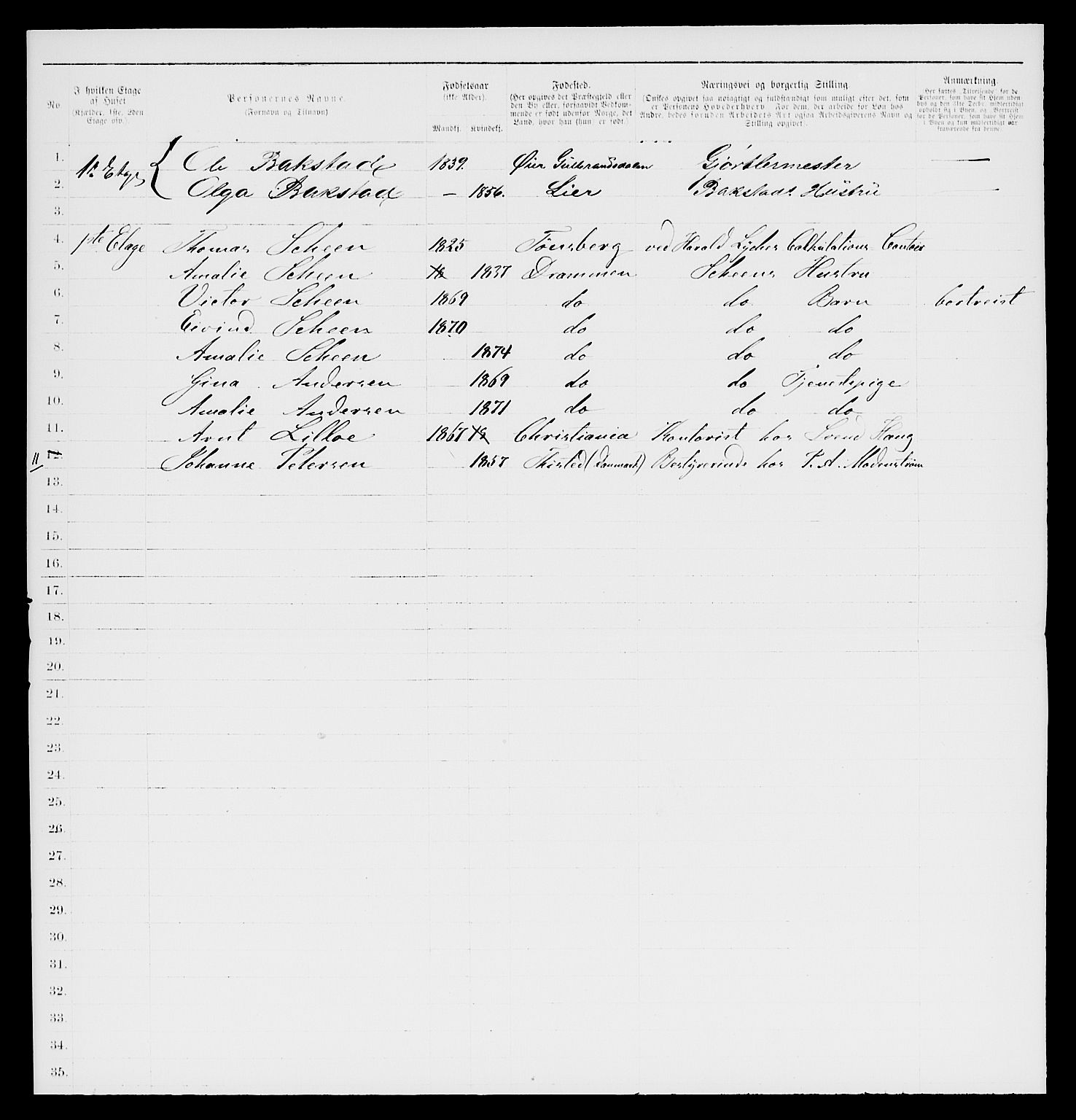 SAKO, 1885 census for 0602 Drammen, 1885, p. 2068