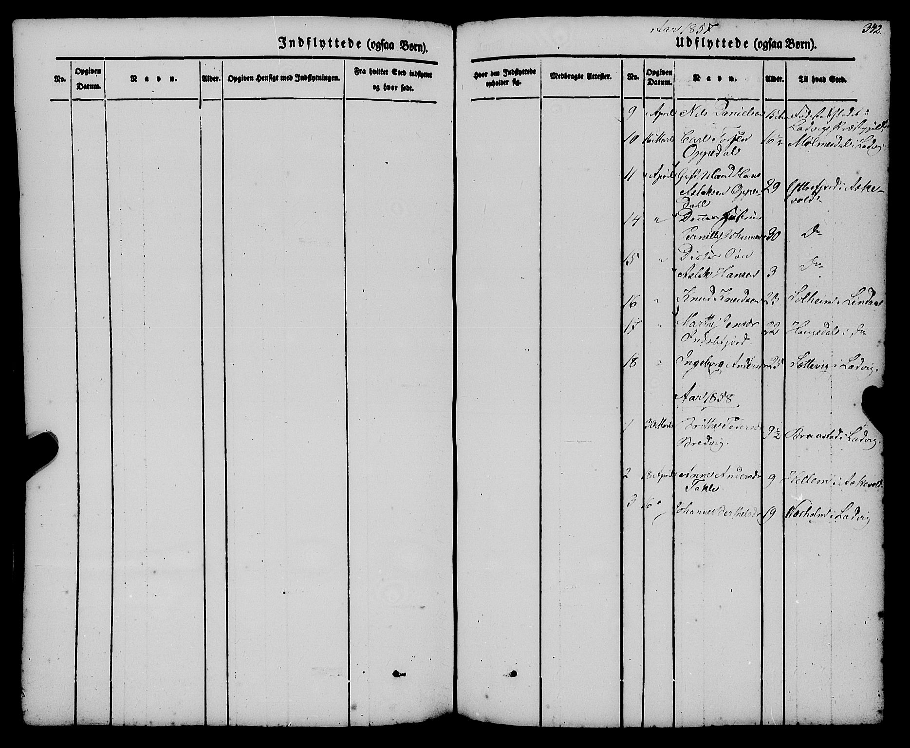 Gulen sokneprestembete, AV/SAB-A-80201/H/Haa/Haaa/L0021: Parish register (official) no. A 21, 1848-1858, p. 342