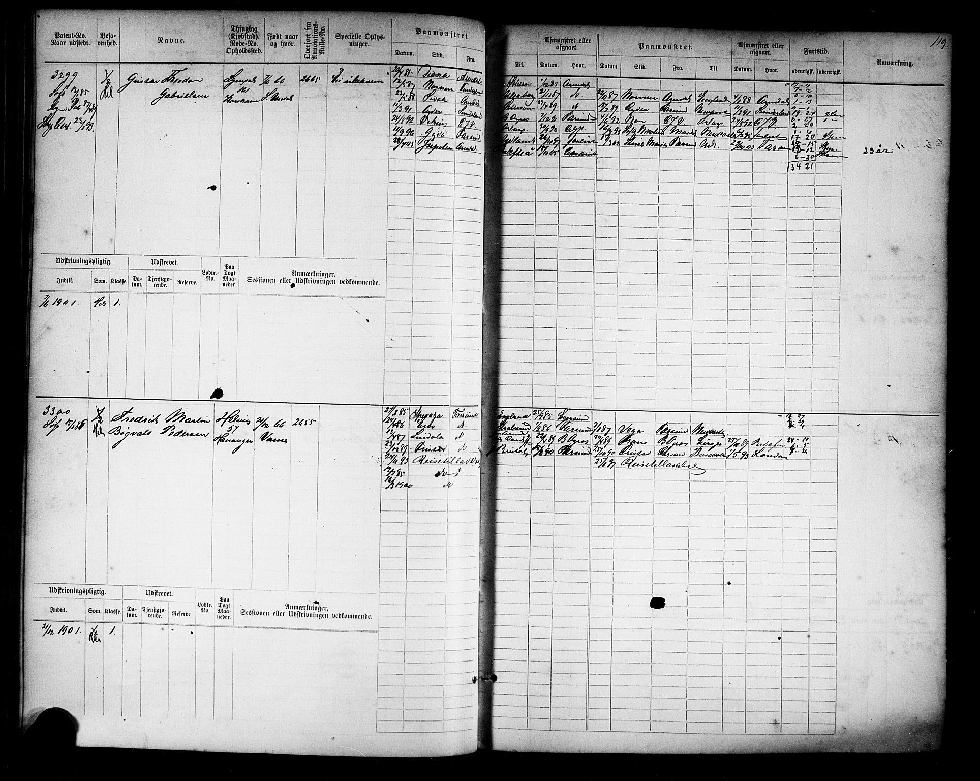 Farsund mønstringskrets, SAK/2031-0017/F/Fb/L0019: Hovedrulle nr 3067-3832, Z-11, 1882-1922, p. 122