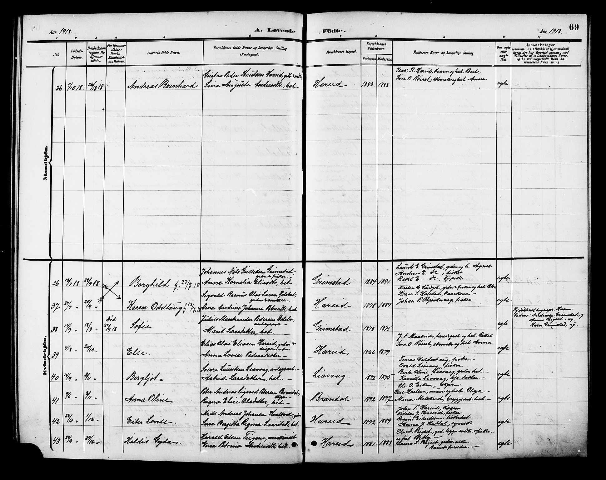 Ministerialprotokoller, klokkerbøker og fødselsregistre - Møre og Romsdal, AV/SAT-A-1454/510/L0126: Parish register (copy) no. 510C03, 1900-1922, p. 69