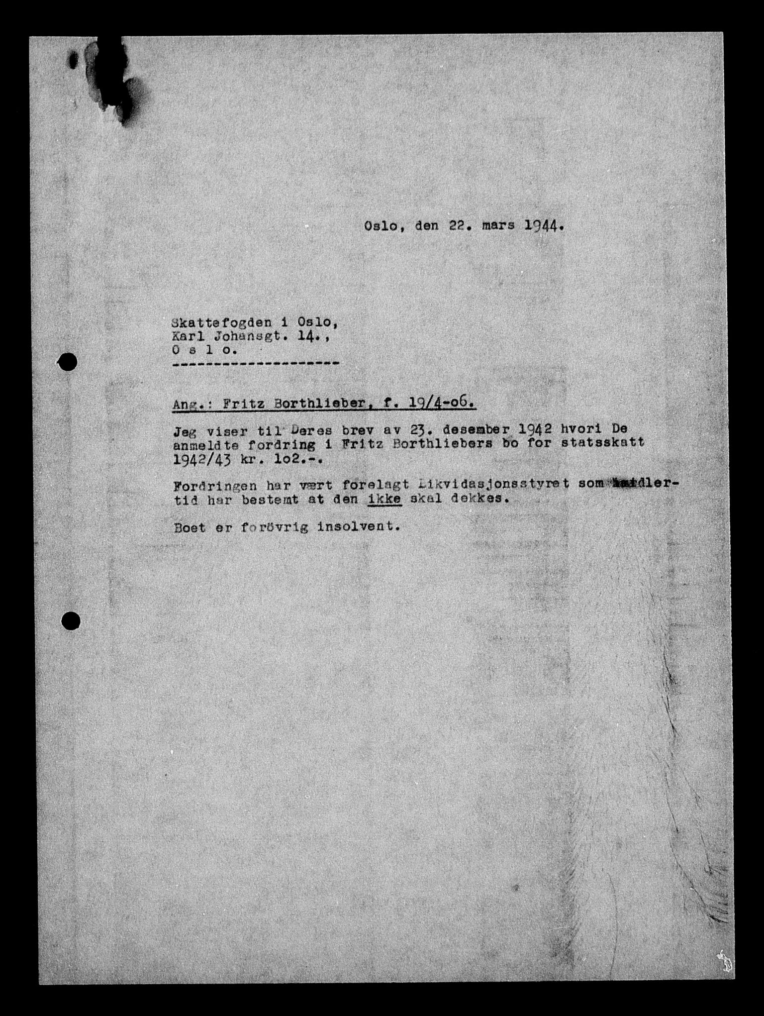 Justisdepartementet, Tilbakeføringskontoret for inndratte formuer, AV/RA-S-1564/H/Hc/Hcc/L0927: --, 1945-1947, p. 404