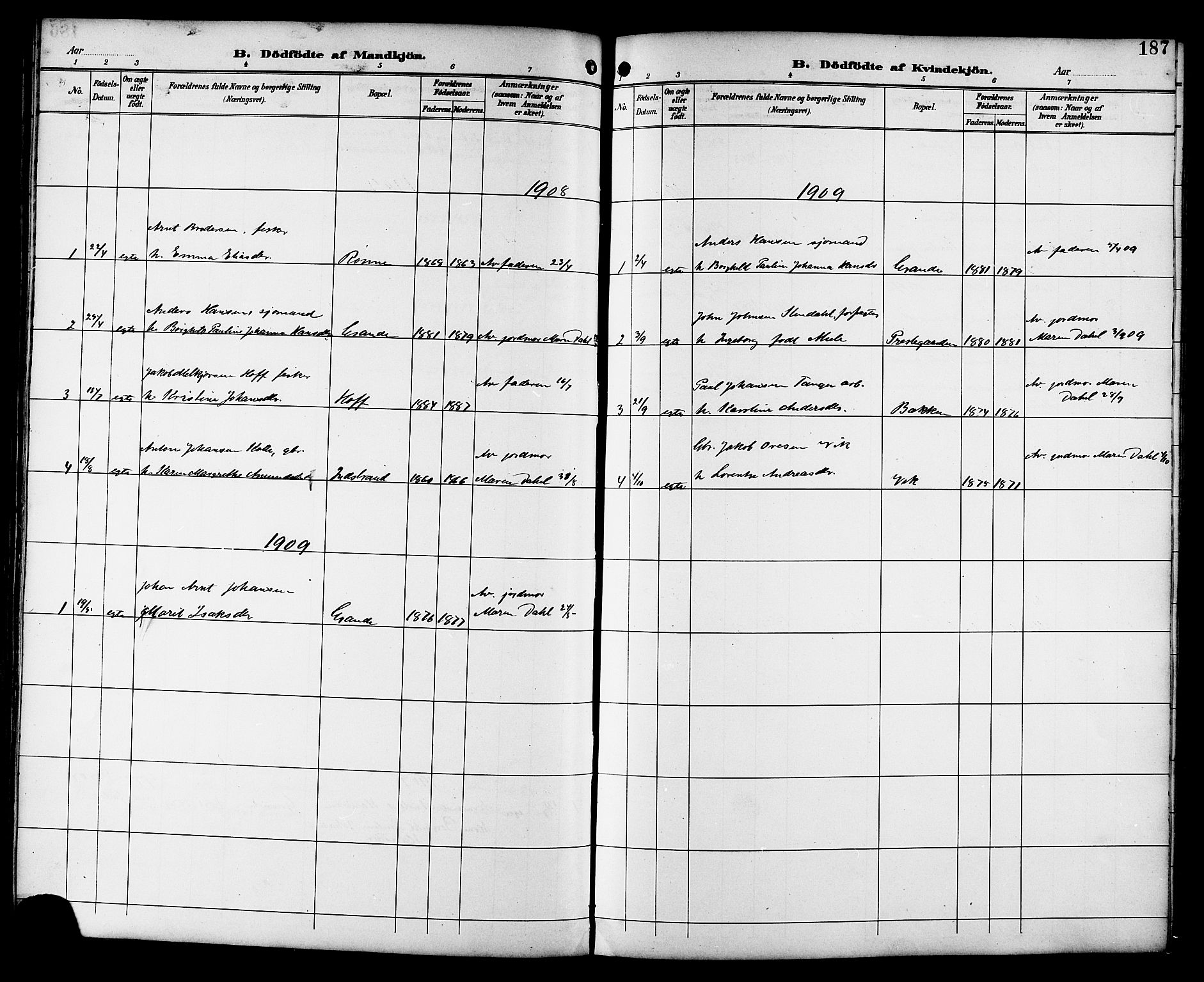 Ministerialprotokoller, klokkerbøker og fødselsregistre - Sør-Trøndelag, SAT/A-1456/659/L0746: Parish register (copy) no. 659C03, 1893-1912, p. 187