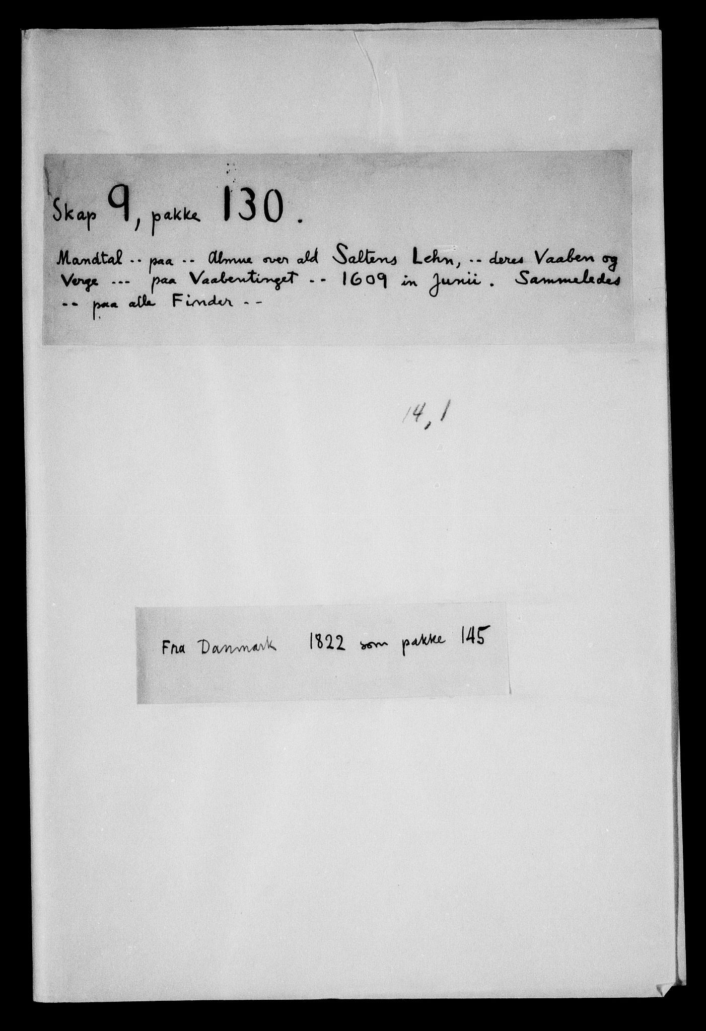 Danske Kanselli, Skapsaker, RA/EA-4061/F/L0025: Skap 9, pakke 97-130, 1609-1740, p. 308