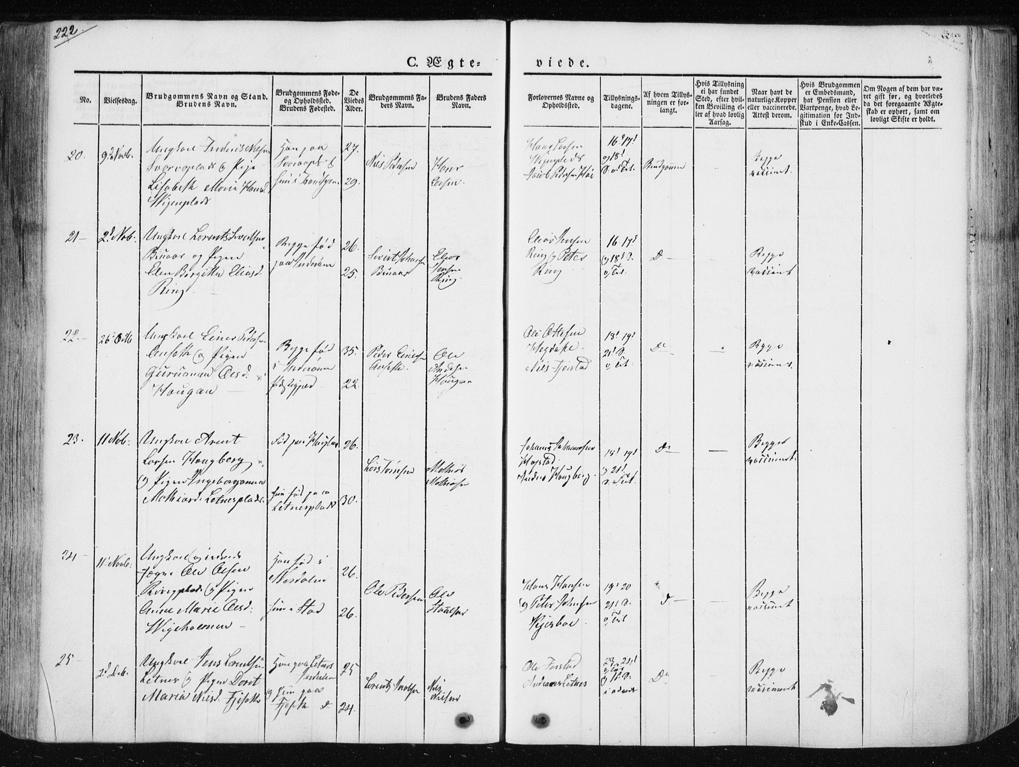 Ministerialprotokoller, klokkerbøker og fødselsregistre - Nord-Trøndelag, SAT/A-1458/730/L0280: Parish register (official) no. 730A07 /1, 1840-1854, p. 222