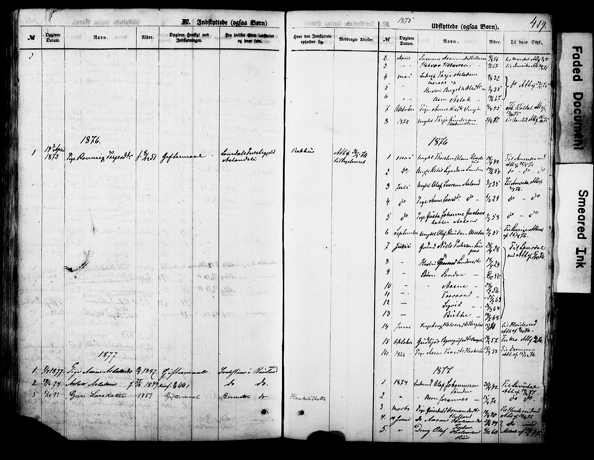 Vinje kirkebøker, AV/SAKO-A-312/F/Fa/L0005: Parish register (official) no. I 5, 1870-1886, p. 419