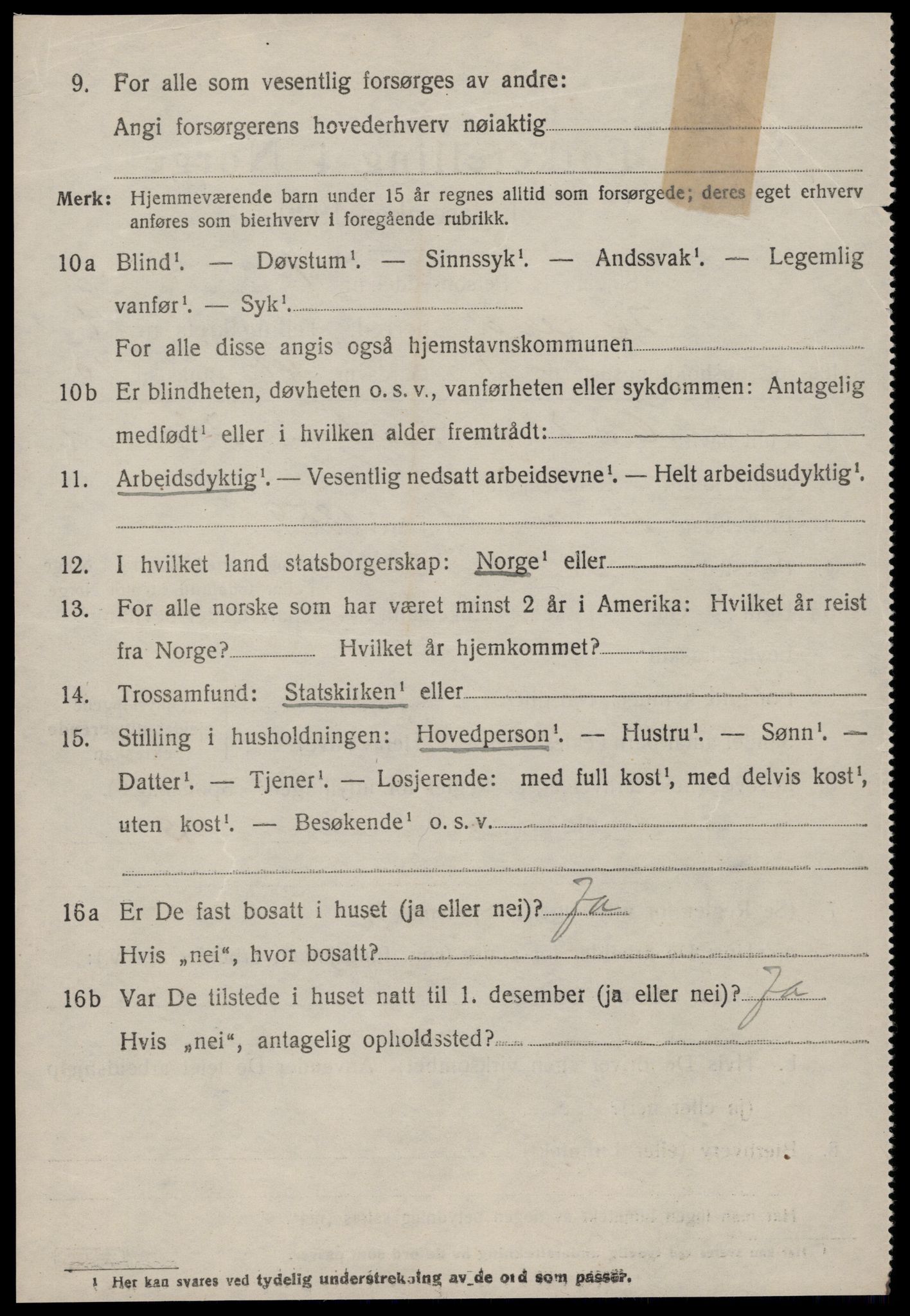 SAT, 1920 census for Hareid, 1920, p. 3160