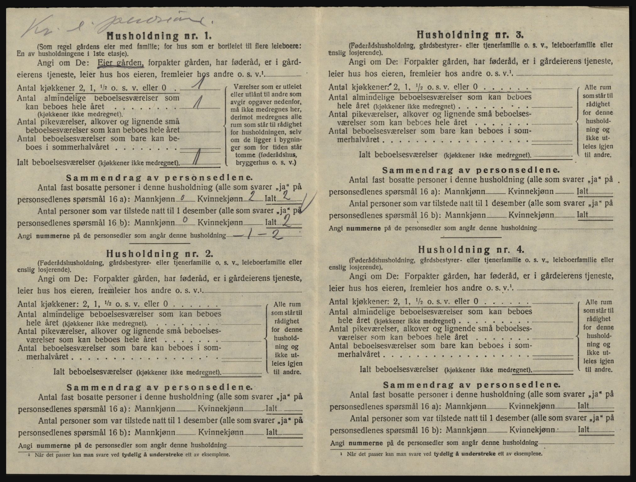 SAO, 1920 census for Glemmen, 1920, p. 292