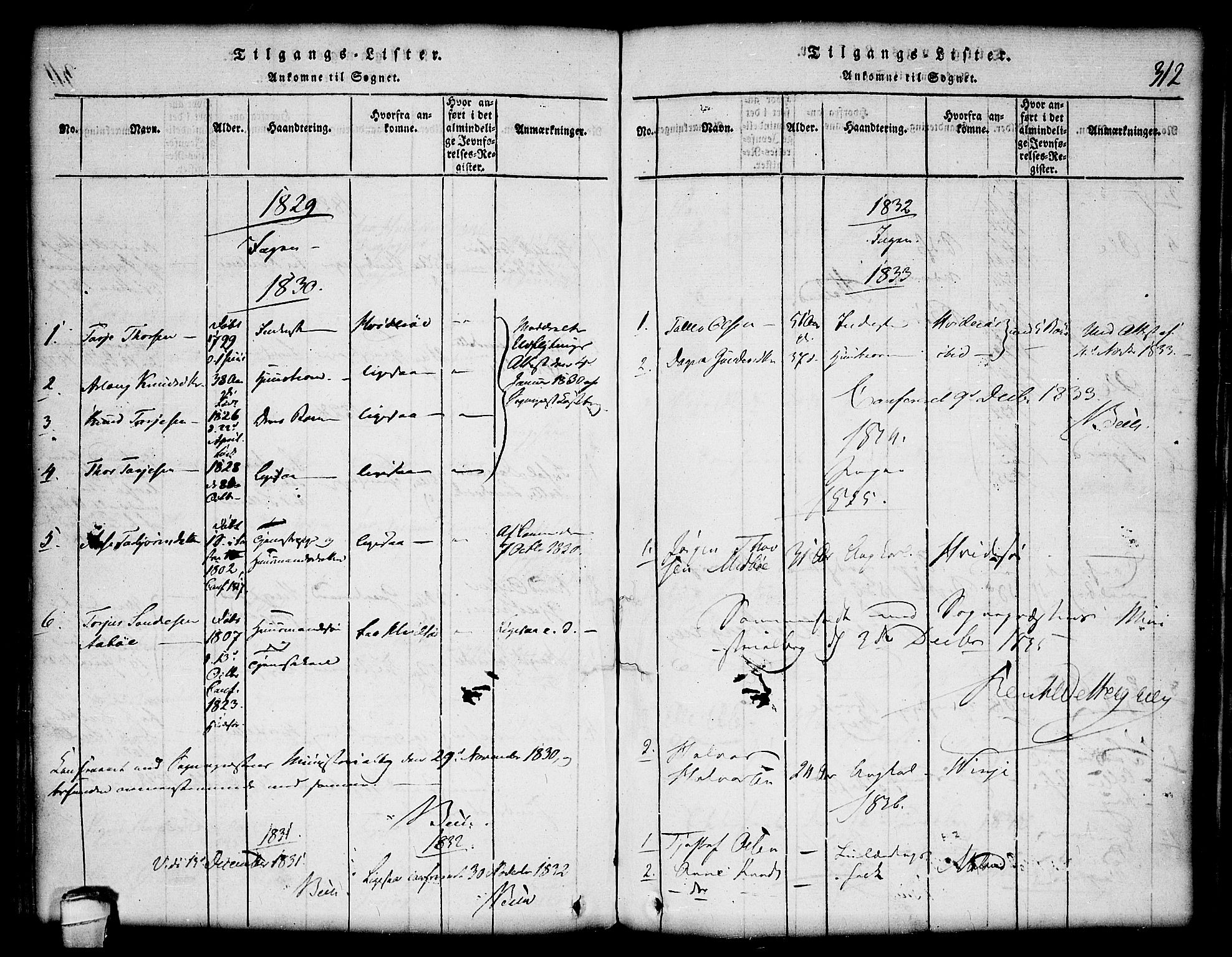 Lårdal kirkebøker, SAKO/A-284/G/Gc/L0001: Parish register (copy) no. III 1, 1815-1854, p. 312