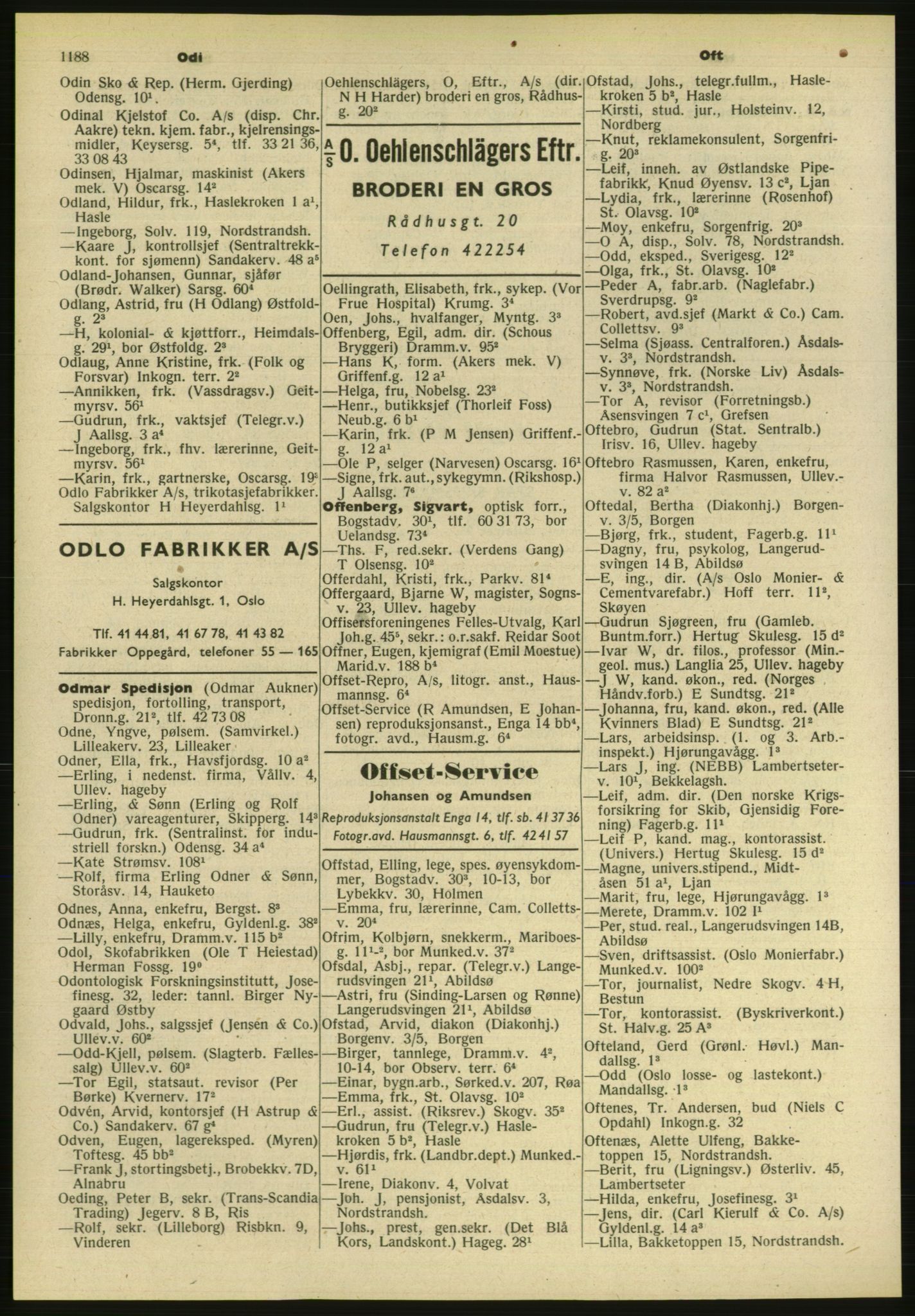 Kristiania/Oslo adressebok, PUBL/-, 1954, p. 1188