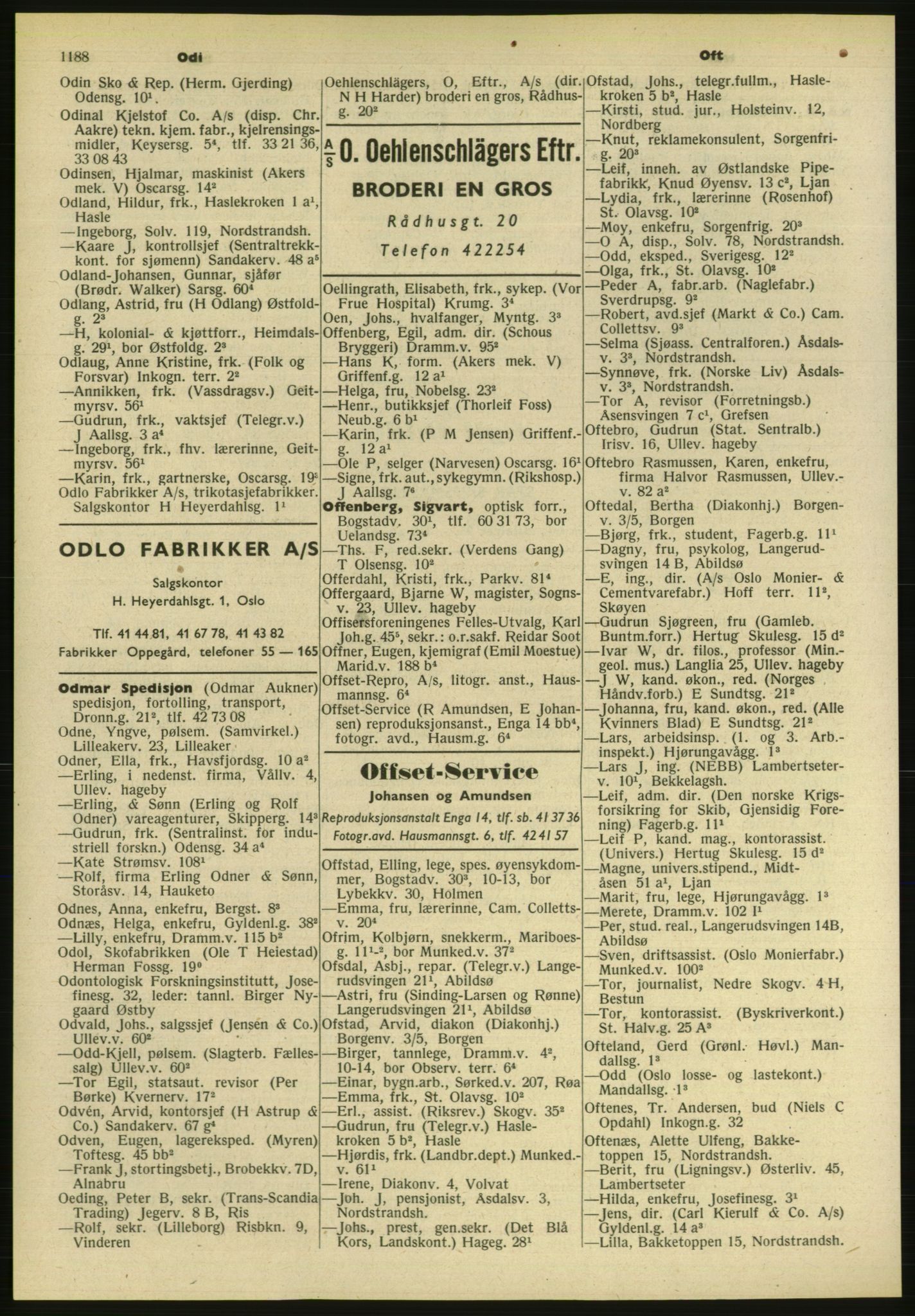 Kristiania/Oslo adressebok, PUBL/-, 1954, p. 1188