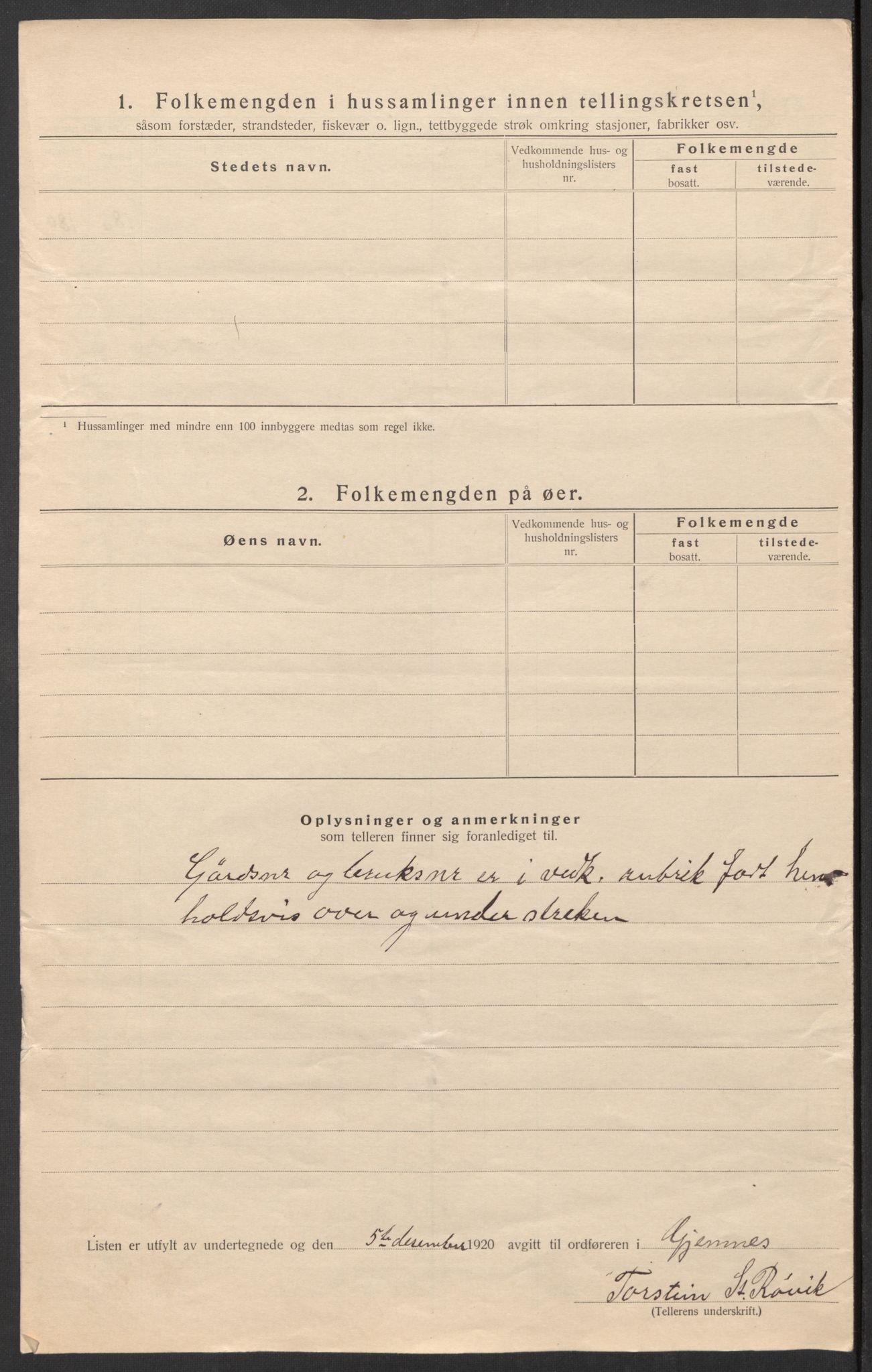 SAT, 1920 census for Gjemnes, 1920, p. 14