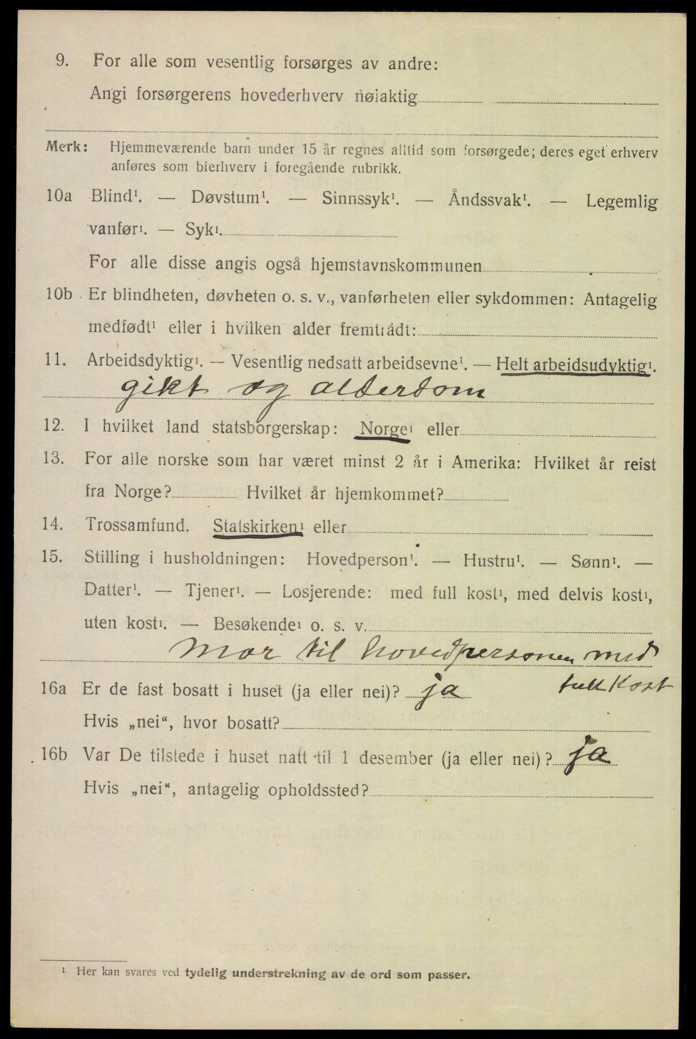 SAH, 1920 census for Elverum, 1920, p. 22085