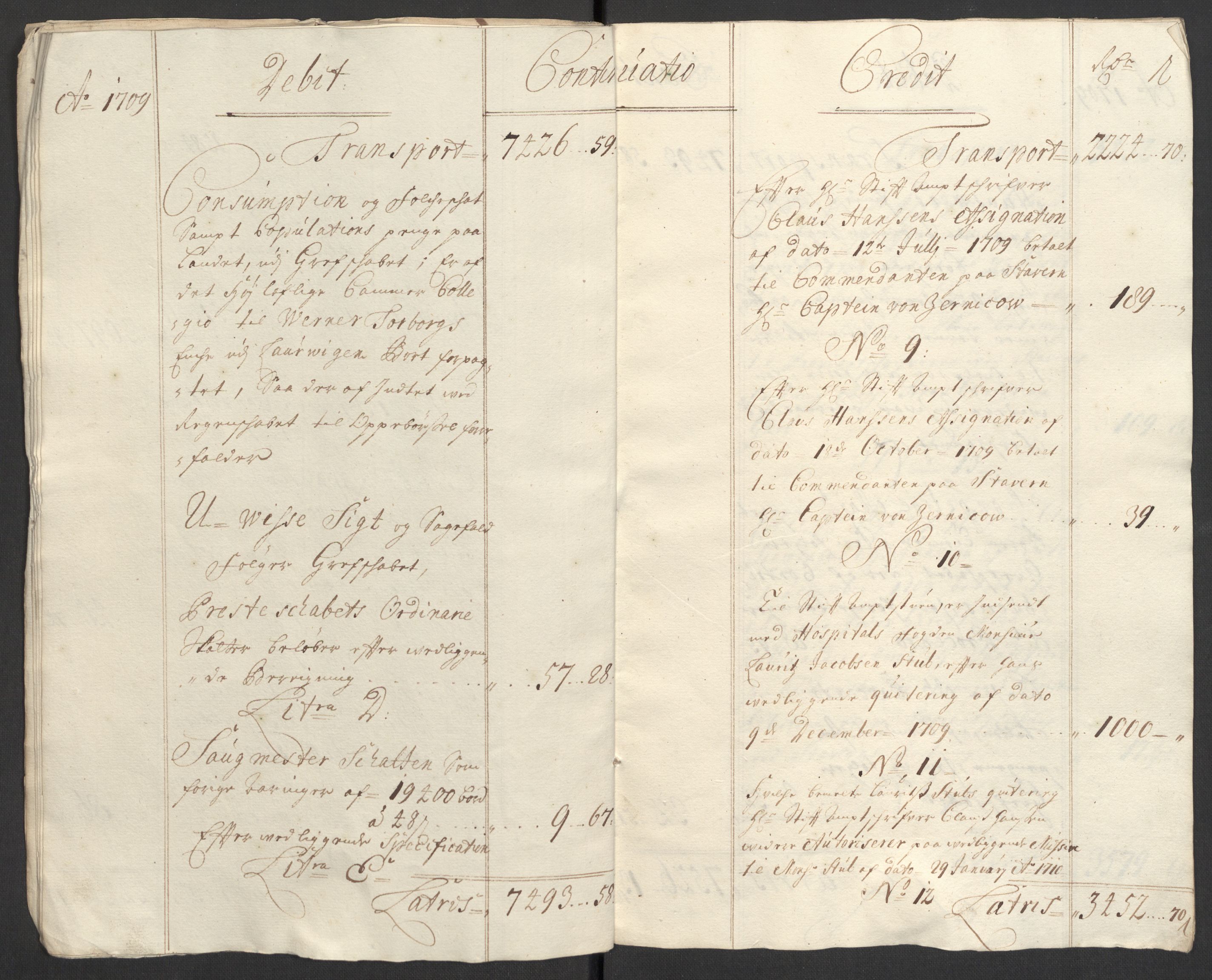 Rentekammeret inntil 1814, Reviderte regnskaper, Fogderegnskap, AV/RA-EA-4092/R33/L1981: Fogderegnskap Larvik grevskap, 1709-1710, p. 11