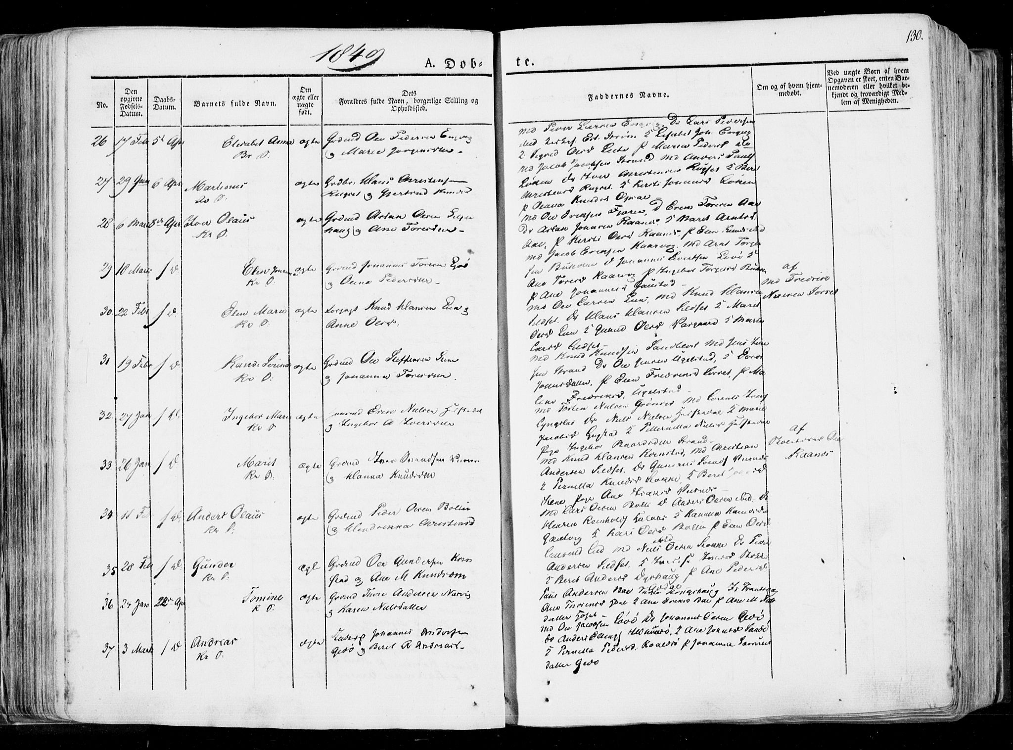 Ministerialprotokoller, klokkerbøker og fødselsregistre - Møre og Romsdal, AV/SAT-A-1454/568/L0803: Parish register (official) no. 568A10, 1830-1853, p. 130