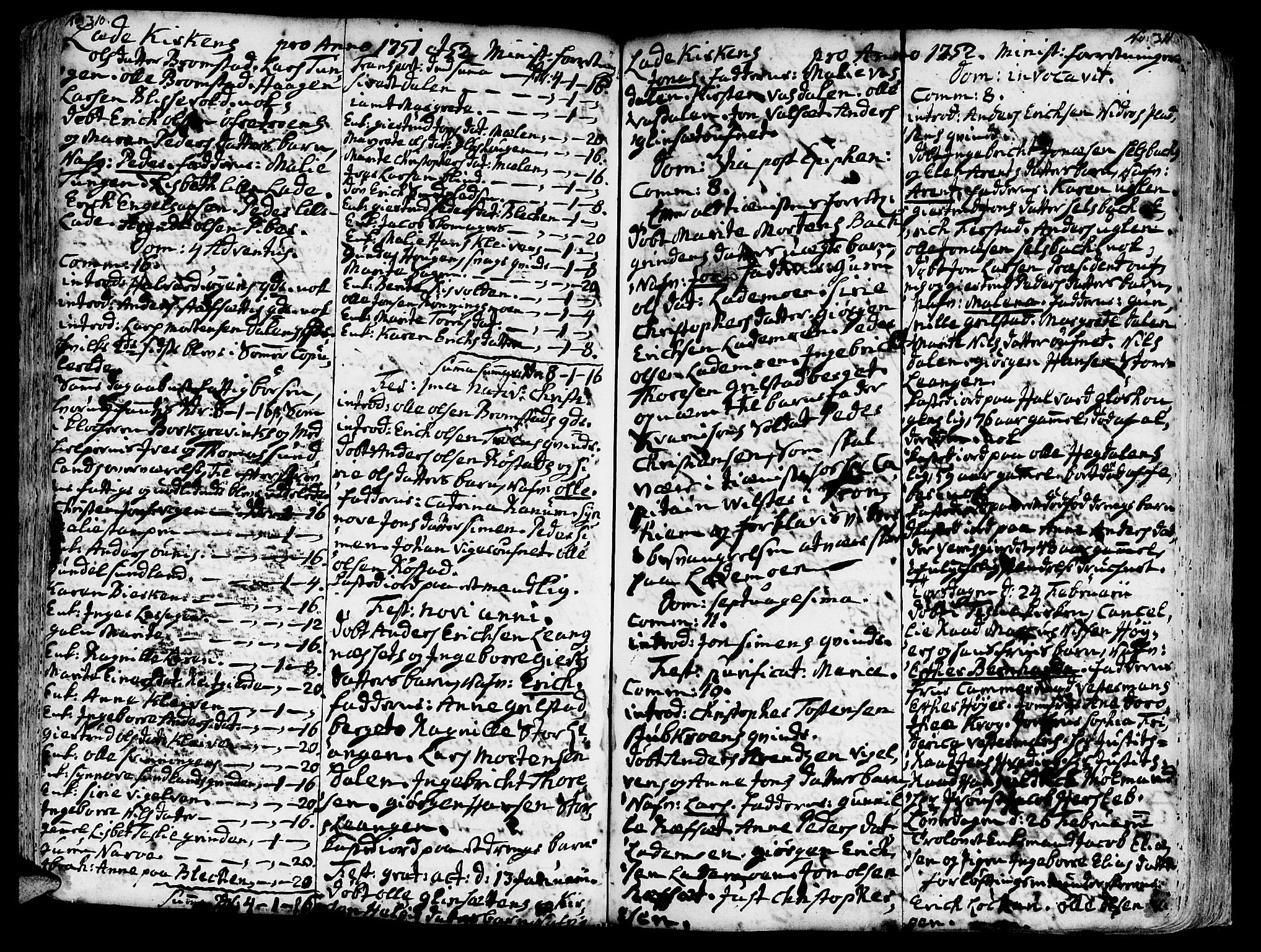 Ministerialprotokoller, klokkerbøker og fødselsregistre - Sør-Trøndelag, SAT/A-1456/606/L0275: Parish register (official) no. 606A01 /1, 1727-1780, p. 310-311