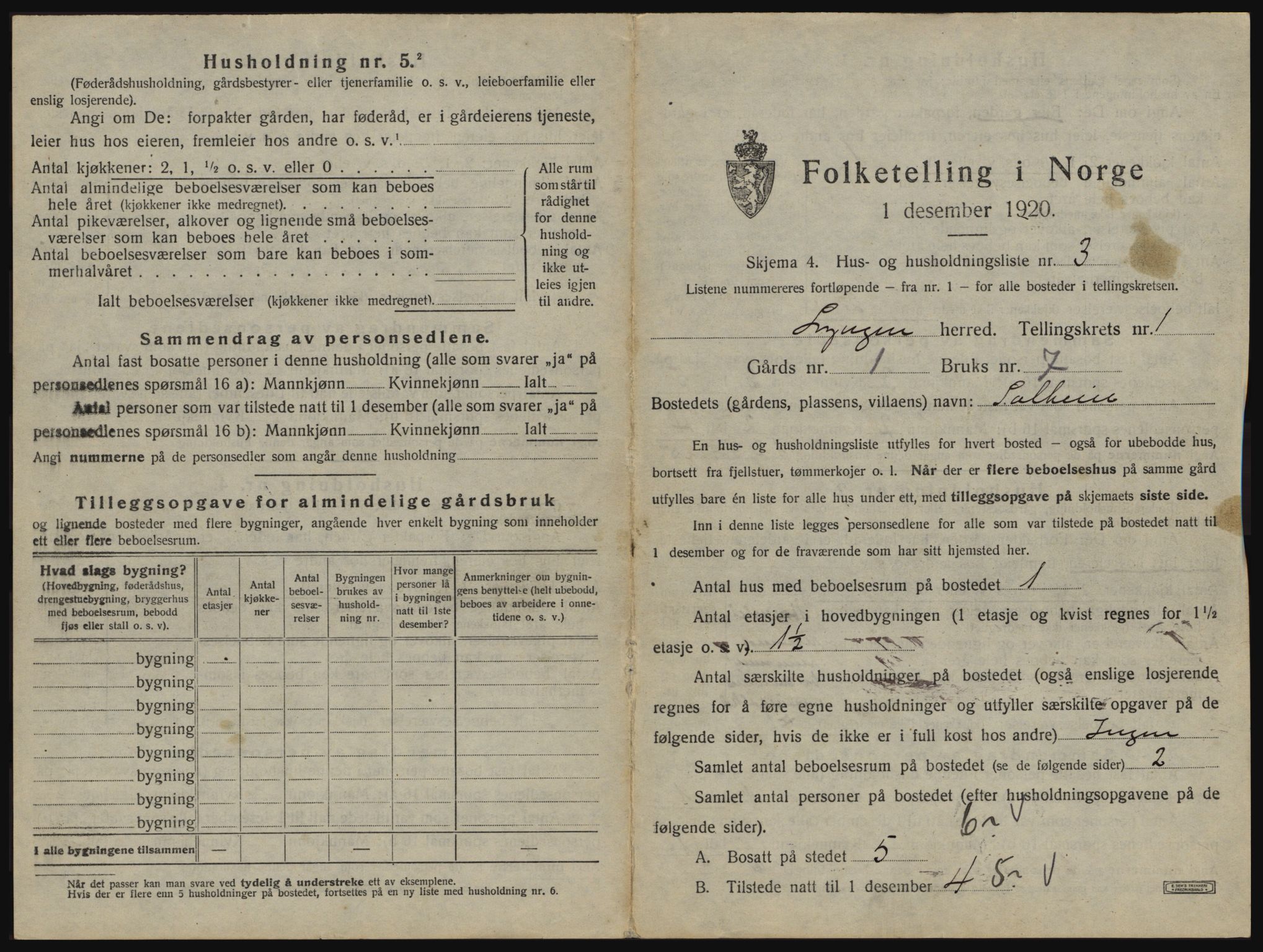 SATØ, 1920 census for Lyngen, 1920, p. 66