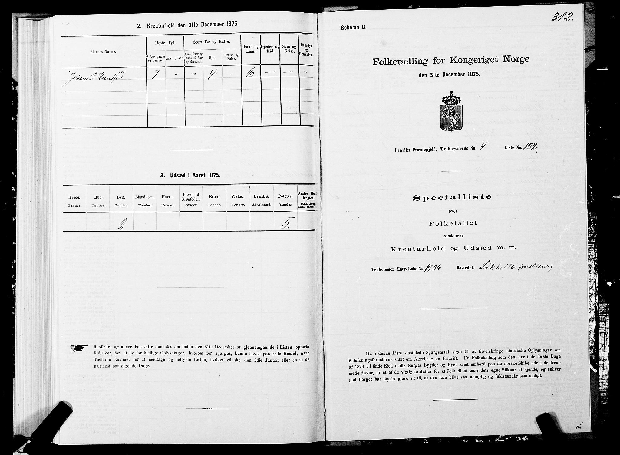 SATØ, 1875 census for 1931P Lenvik, 1875, p. 2312