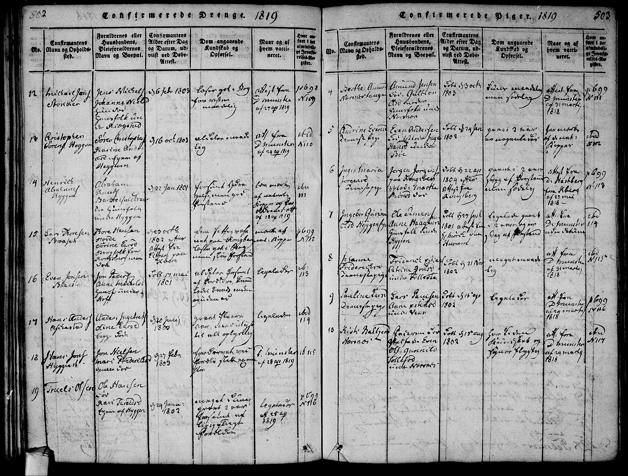 Røyken kirkebøker, AV/SAKO-A-241/F/Fa/L0004: Parish register (official) no. 4, 1814-1832, p. 502-503