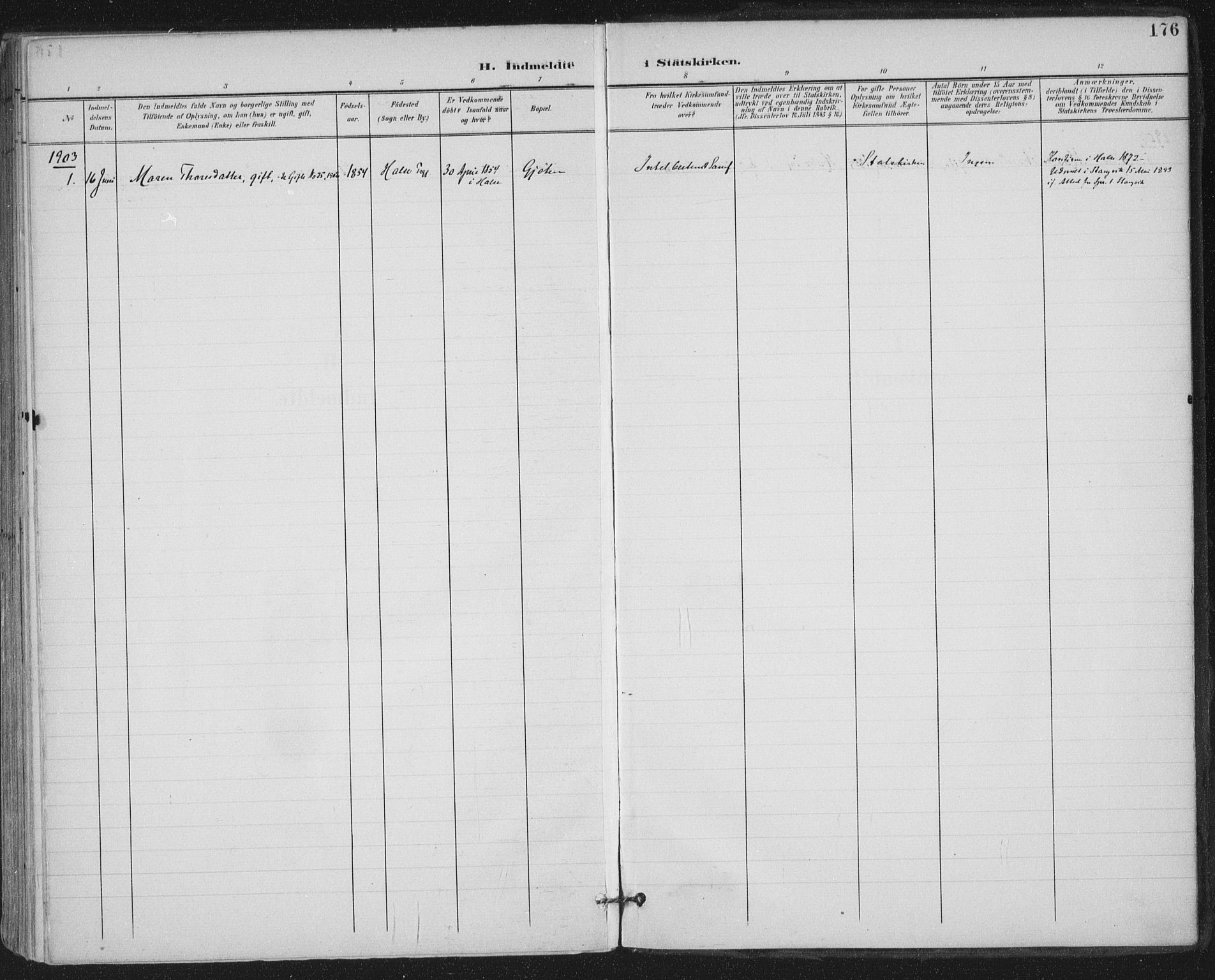 Ministerialprotokoller, klokkerbøker og fødselsregistre - Møre og Romsdal, AV/SAT-A-1454/569/L0820: Parish register (official) no. 569A06, 1900-1911, p. 176