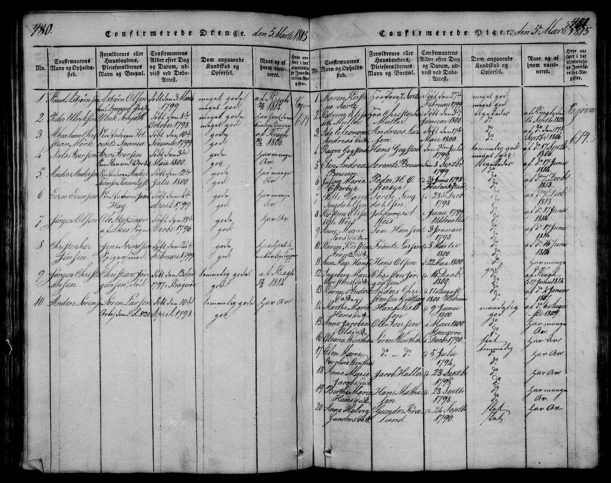 Larvik kirkebøker, SAKO/A-352/F/Fa/L0001: Parish register (official) no. I 1, 1814-1825, p. 480-481