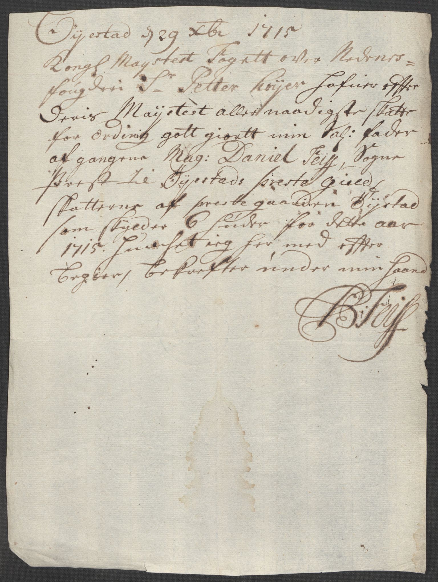 Rentekammeret inntil 1814, Reviderte regnskaper, Fogderegnskap, AV/RA-EA-4092/R39/L2323: Fogderegnskap Nedenes, 1715, p. 269