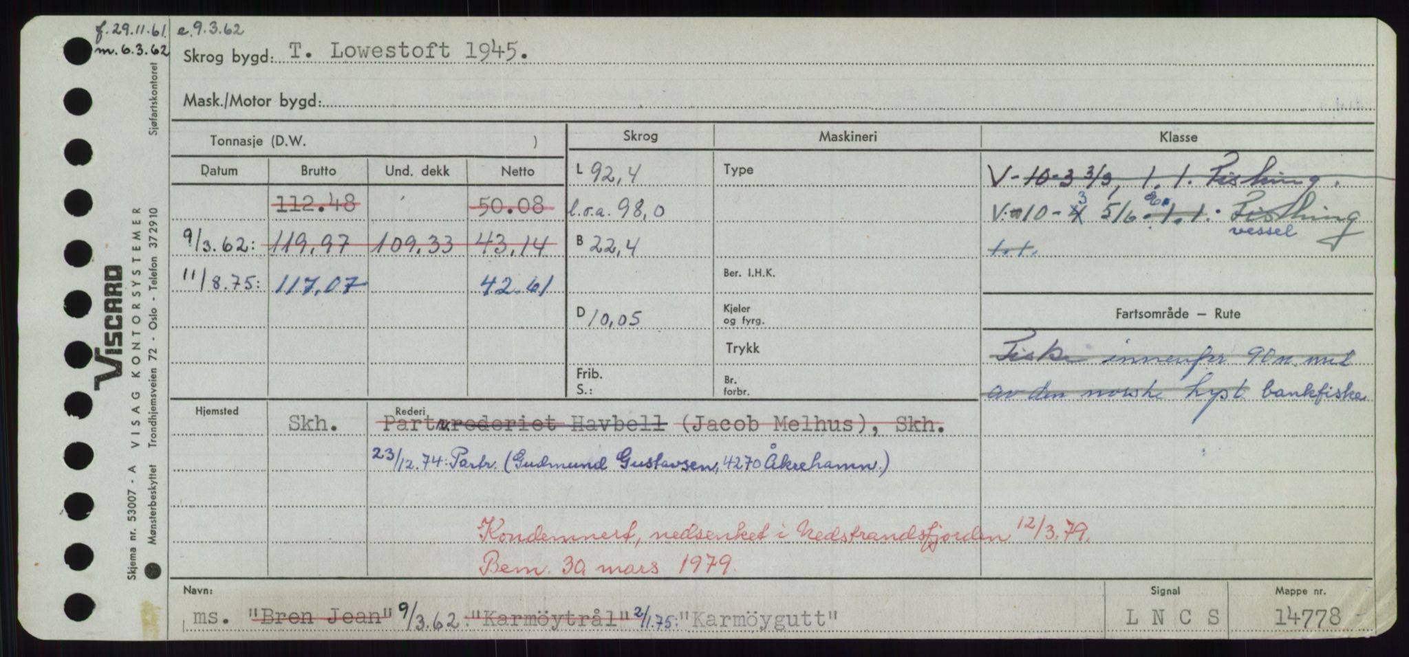 Sjøfartsdirektoratet med forløpere, Skipsmålingen, RA/S-1627/H/Hd/L0020: Fartøy, K-Kon, p. 145