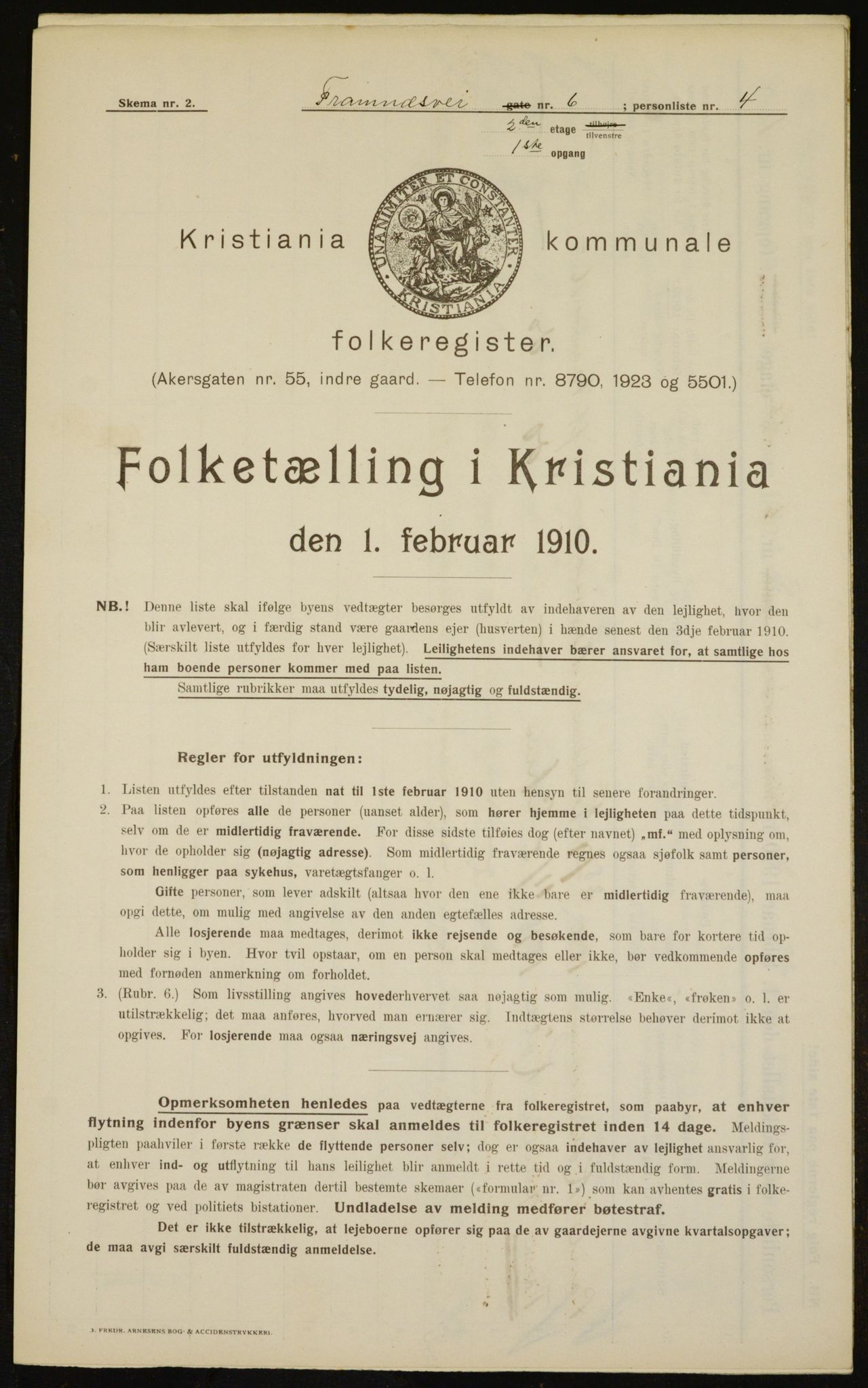 OBA, Municipal Census 1910 for Kristiania, 1910, p. 23909