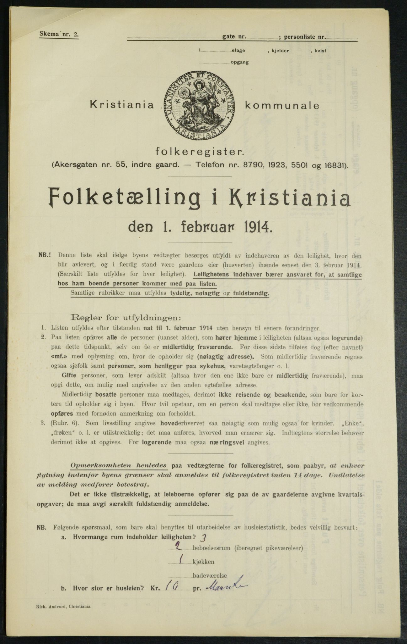 OBA, Municipal Census 1914 for Kristiania, 1914, p. 41463