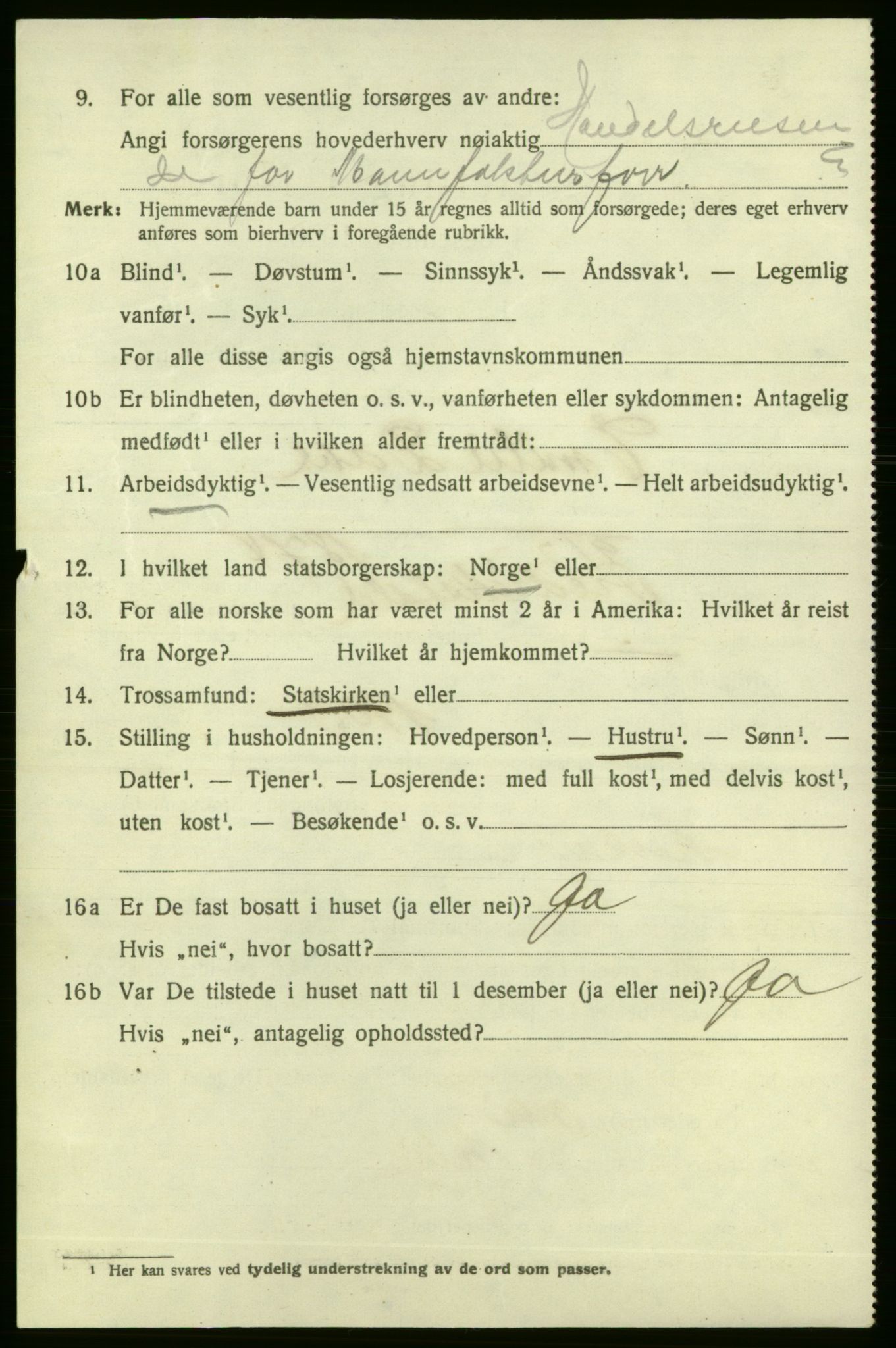 SAO, 1920 census for Fredrikshald, 1920, p. 9889