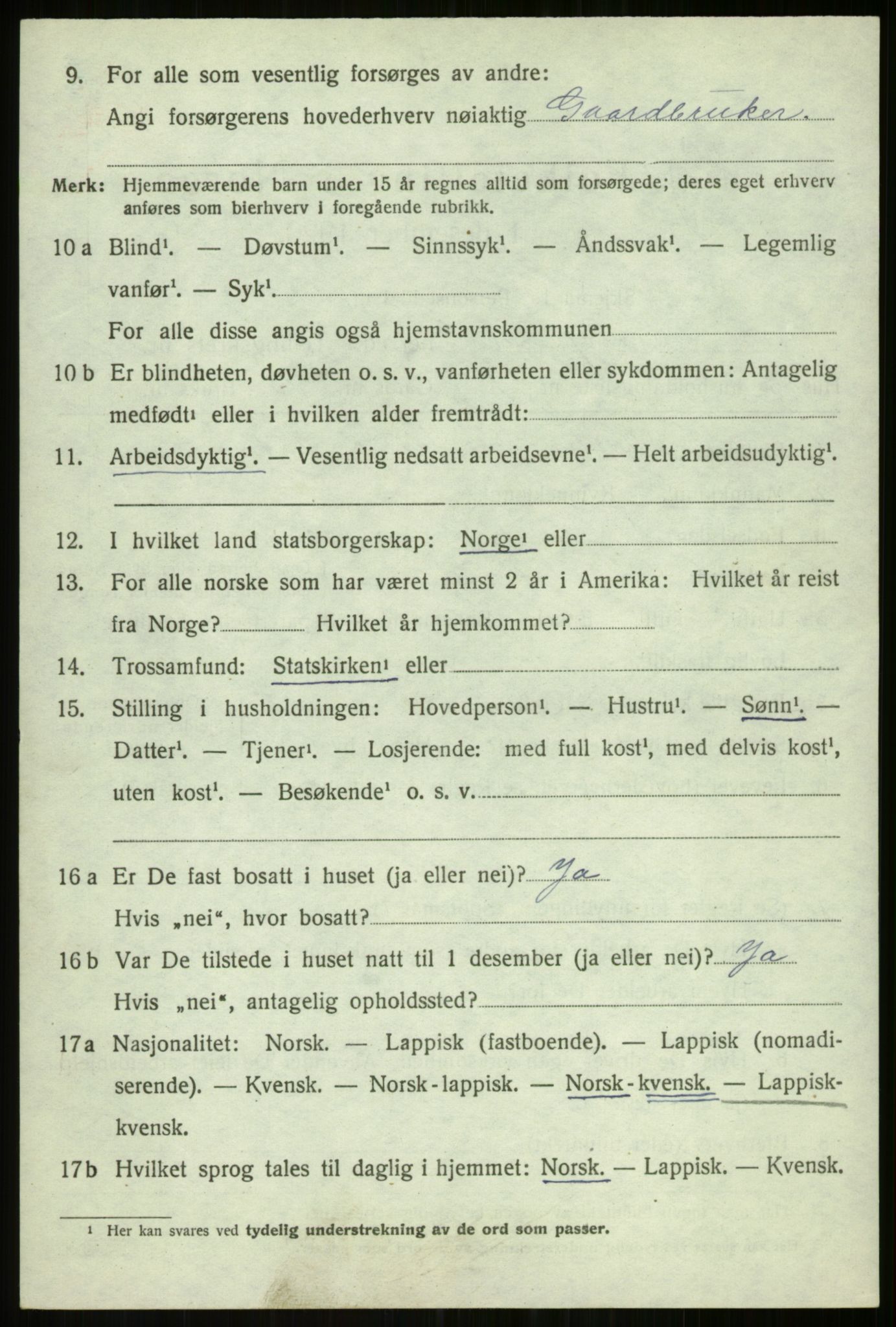 SATØ, 1920 census for Balsfjord, 1920, p. 5051