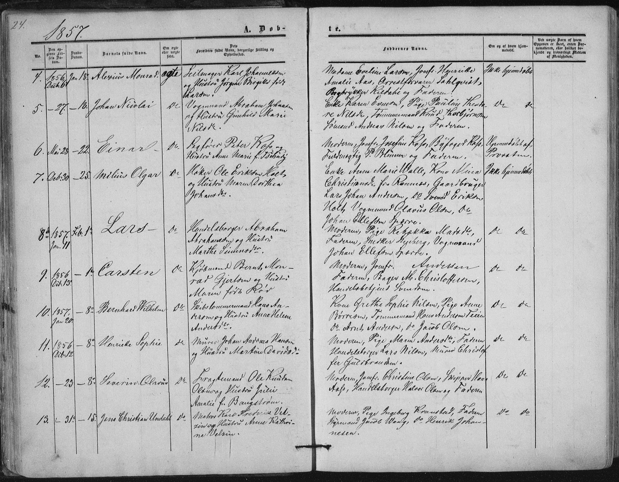 Tønsberg kirkebøker, SAKO/A-330/F/Fa/L0008: Parish register (official) no. I 8, 1855-1864, p. 24
