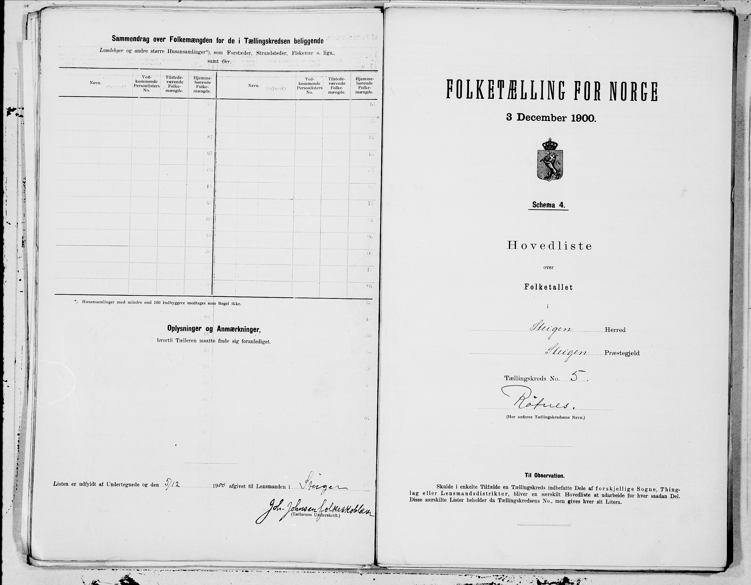 SAT, 1900 census for Steigen, 1900, p. 10