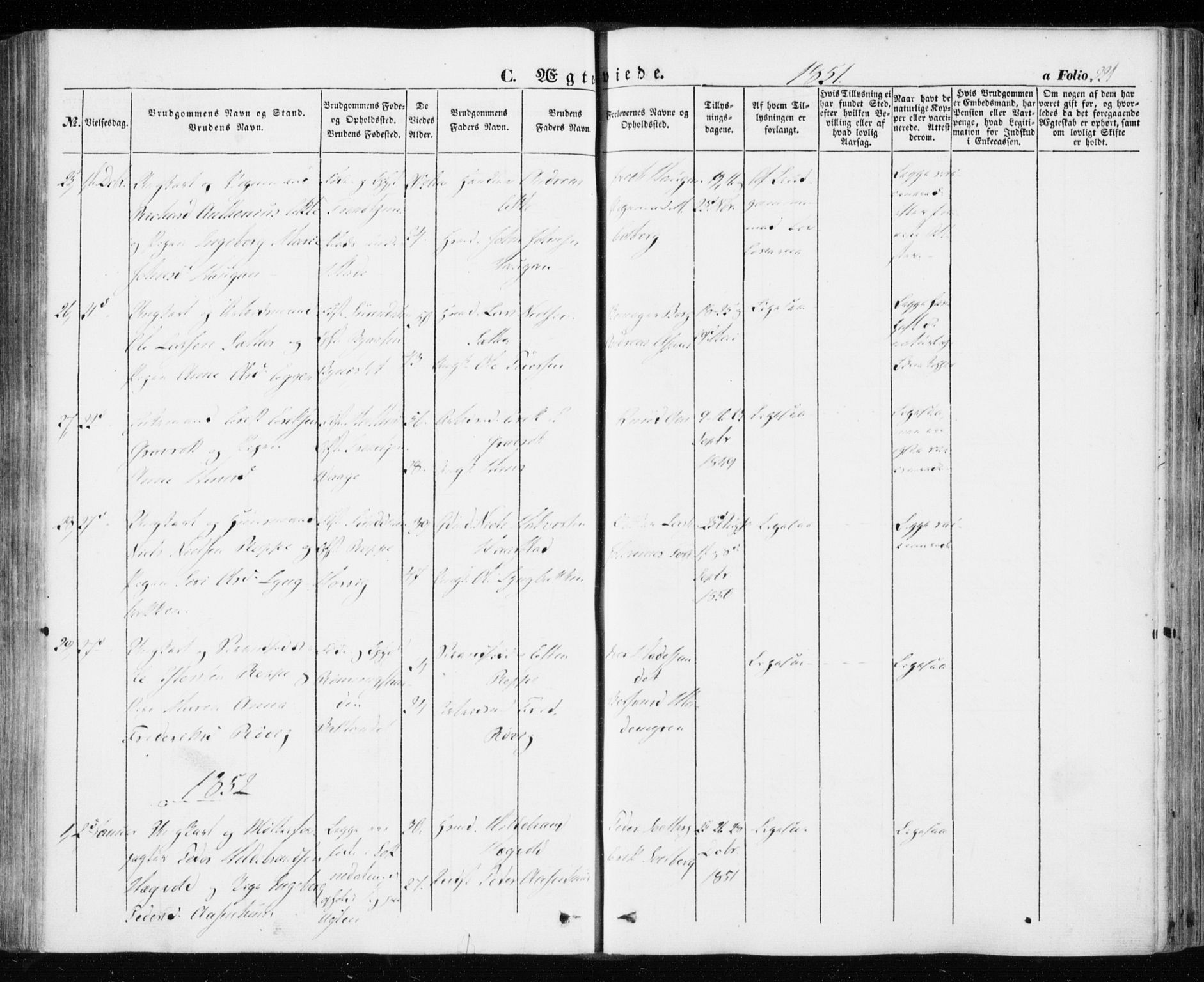 Ministerialprotokoller, klokkerbøker og fødselsregistre - Sør-Trøndelag, SAT/A-1456/606/L0291: Parish register (official) no. 606A06, 1848-1856, p. 221