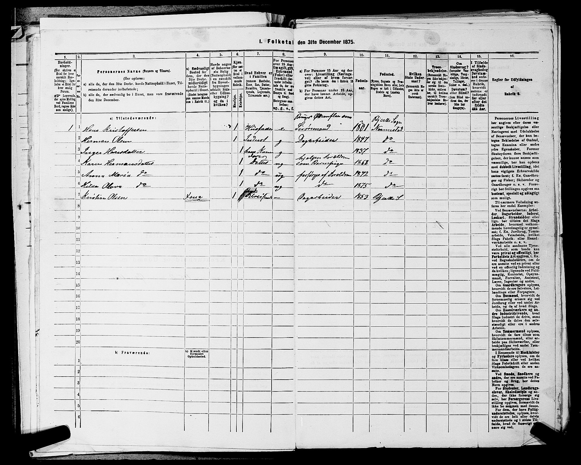 RA, 1875 census for 0238P Nannestad, 1875, p. 1004