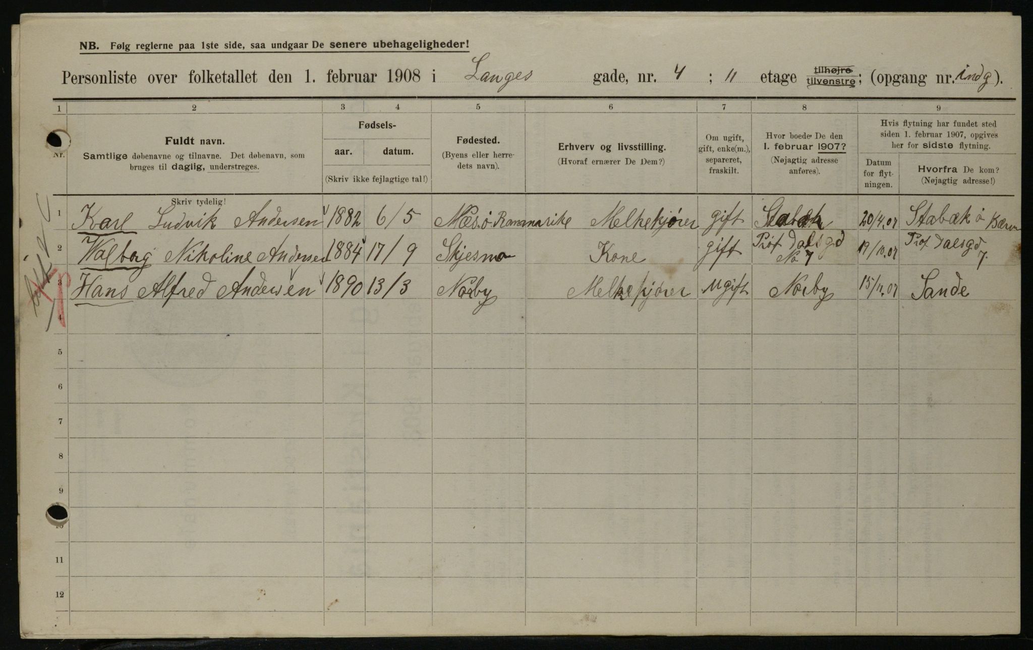 OBA, Municipal Census 1908 for Kristiania, 1908, p. 50530