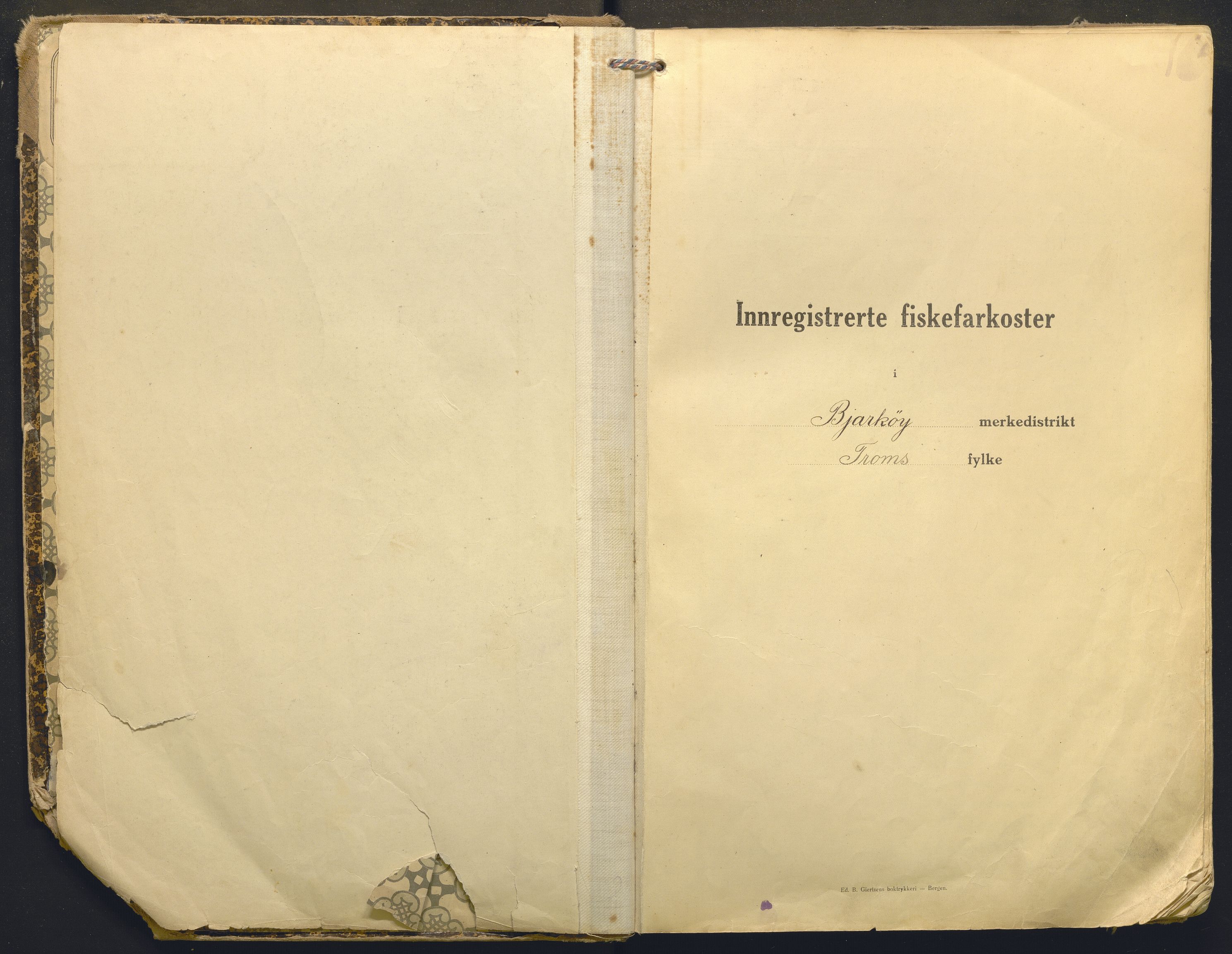 Fiskeridirektoratet - 1 Adm. ledelse - 13 Båtkontoret, AV/SAB-A-2003/I/Ia/Iab/L0011: 135.0205/1 Merkeprotokoll - Bjarkøy, 1920-1939