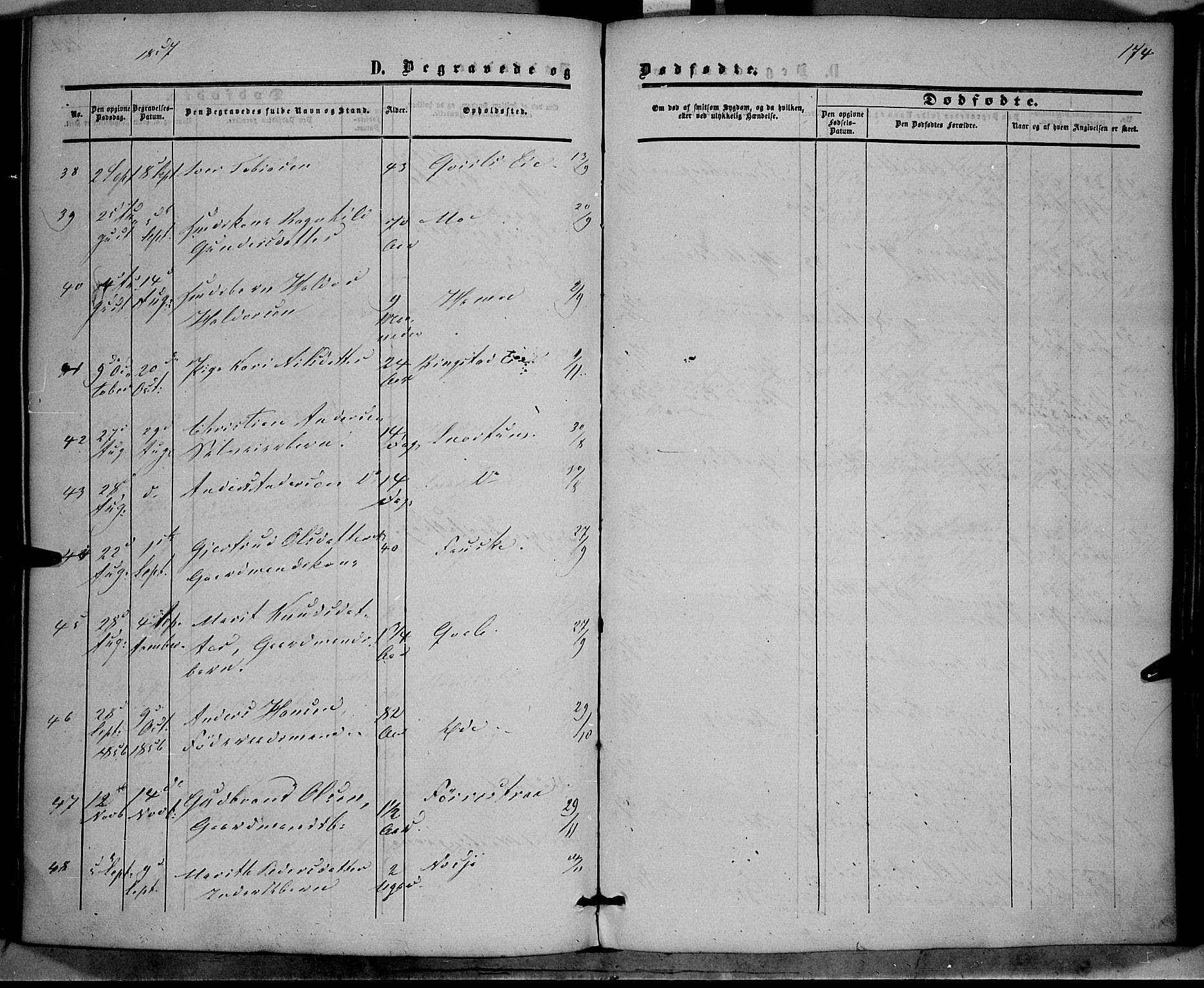 Vestre Slidre prestekontor, AV/SAH-PREST-136/H/Ha/Haa/L0002: Parish register (official) no. 2, 1856-1864, p. 174