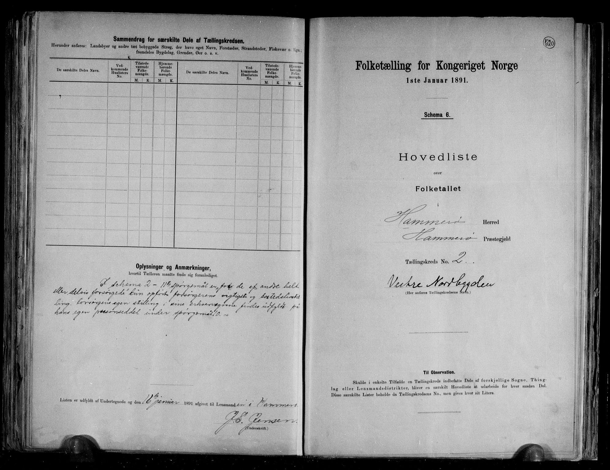 RA, 1891 census for 1849 Hamarøy, 1891, p. 6