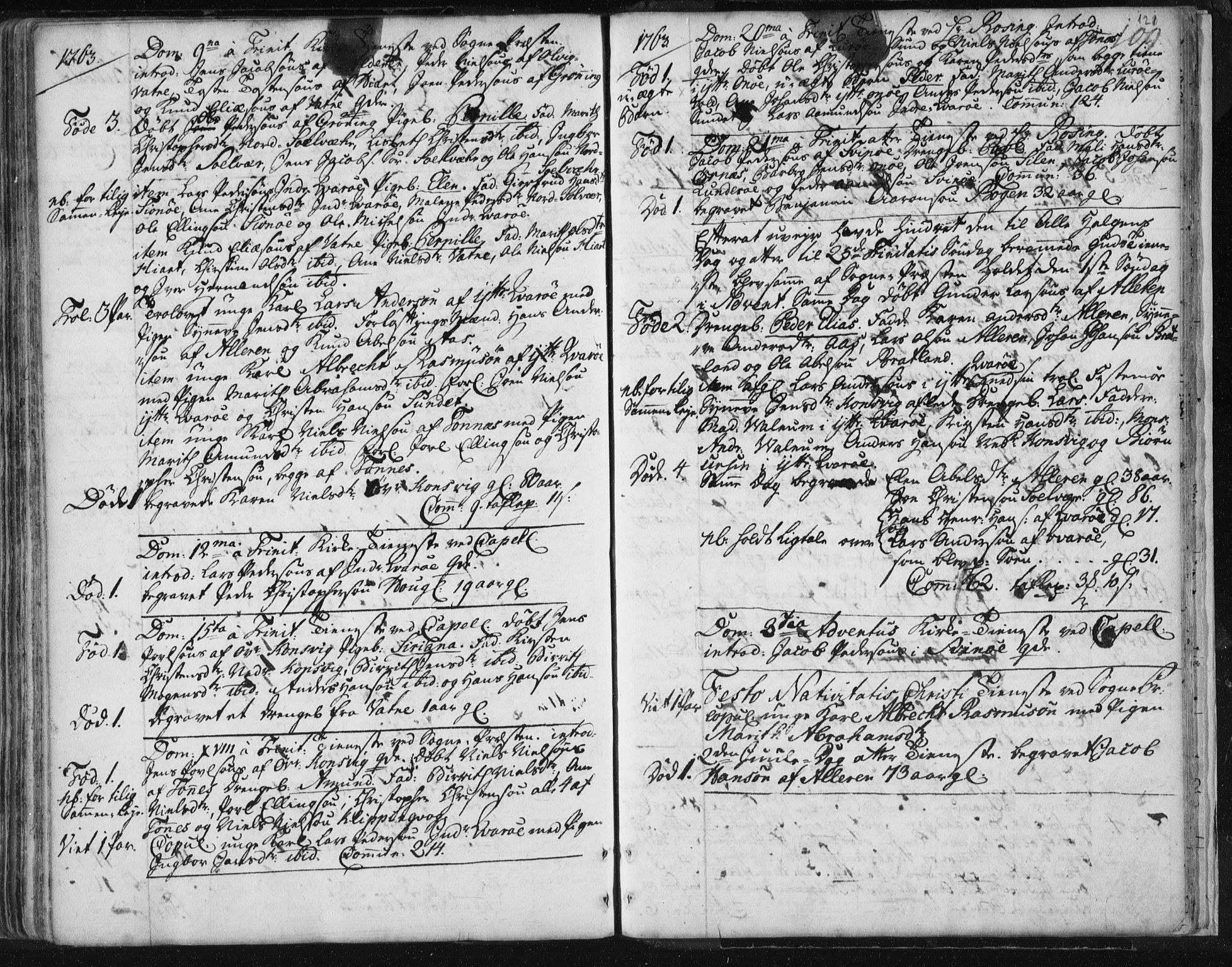 Ministerialprotokoller, klokkerbøker og fødselsregistre - Nordland, SAT/A-1459/841/L0587: Parish register (official) no. 841A02 /3, 1760-1767, p. 121