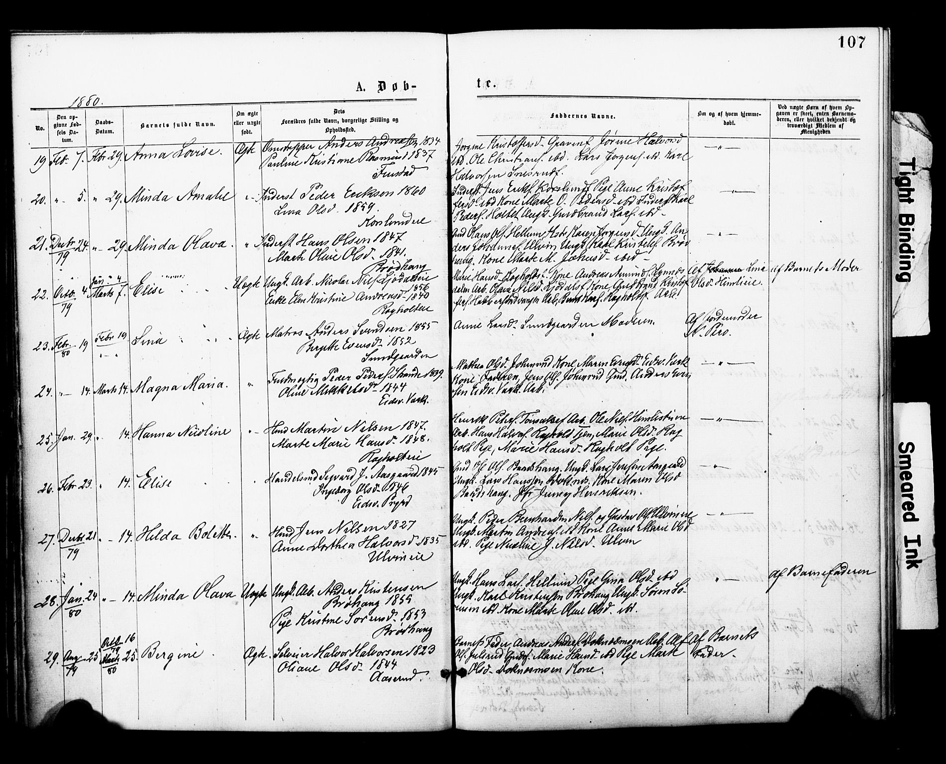 Eidsvoll prestekontor Kirkebøker, SAO/A-10888/F/Fa/L0001: Parish register (official) no. I 1, 1877-1881, p. 107