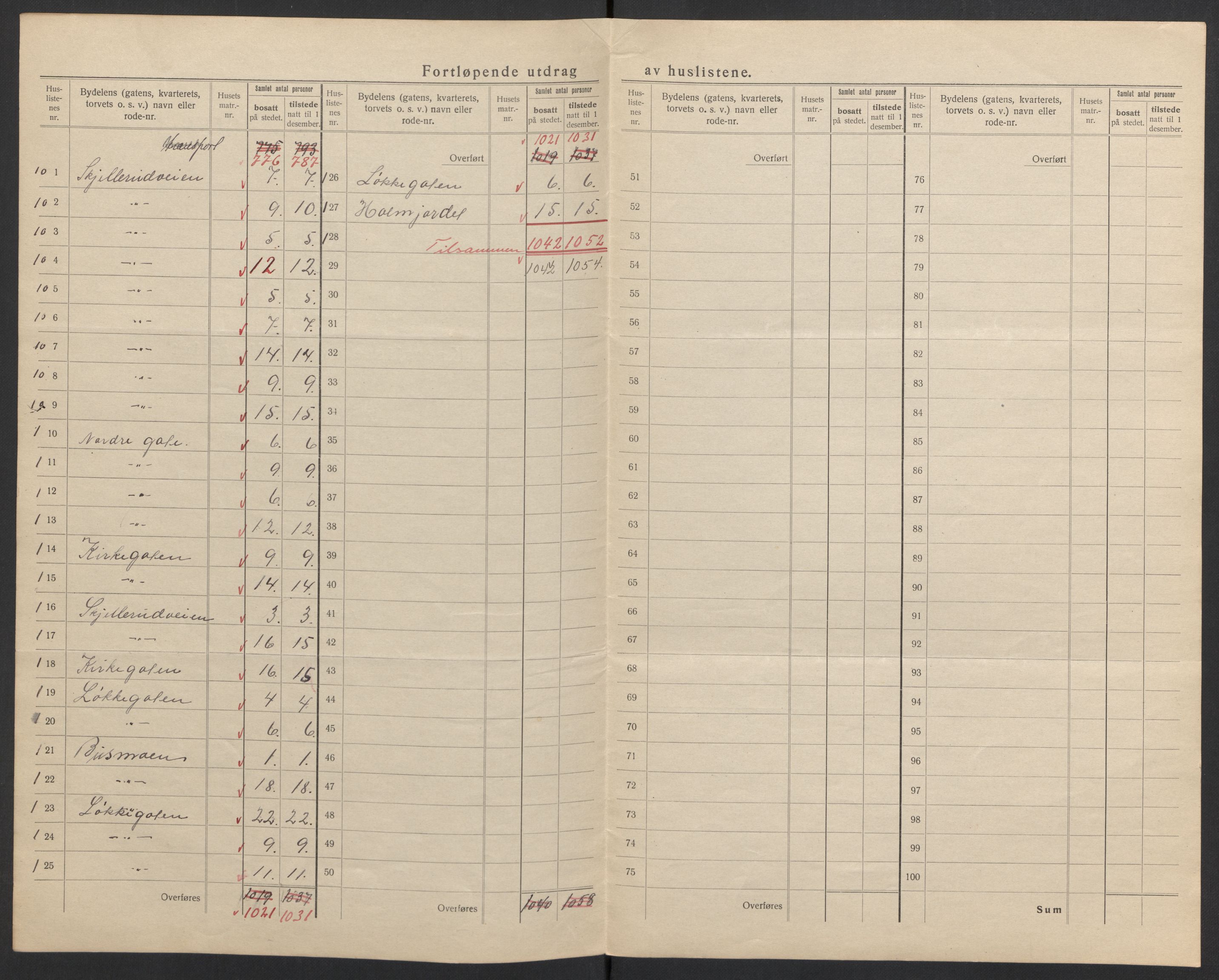 SAH, 1920 census for Lillehammer, 1920, p. 34