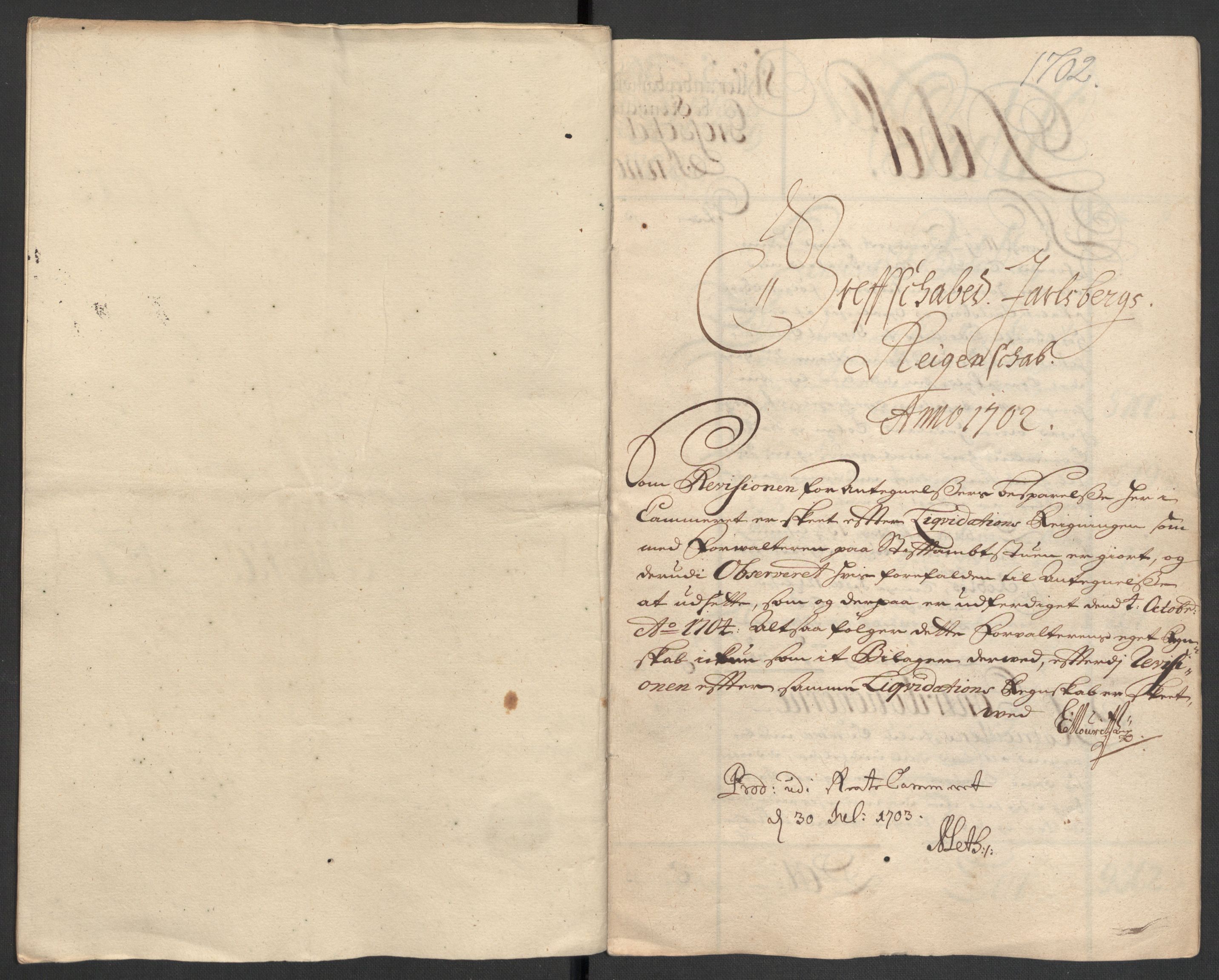 Rentekammeret inntil 1814, Reviderte regnskaper, Fogderegnskap, AV/RA-EA-4092/R32/L1870: Fogderegnskap Jarlsberg grevskap, 1702, p. 10