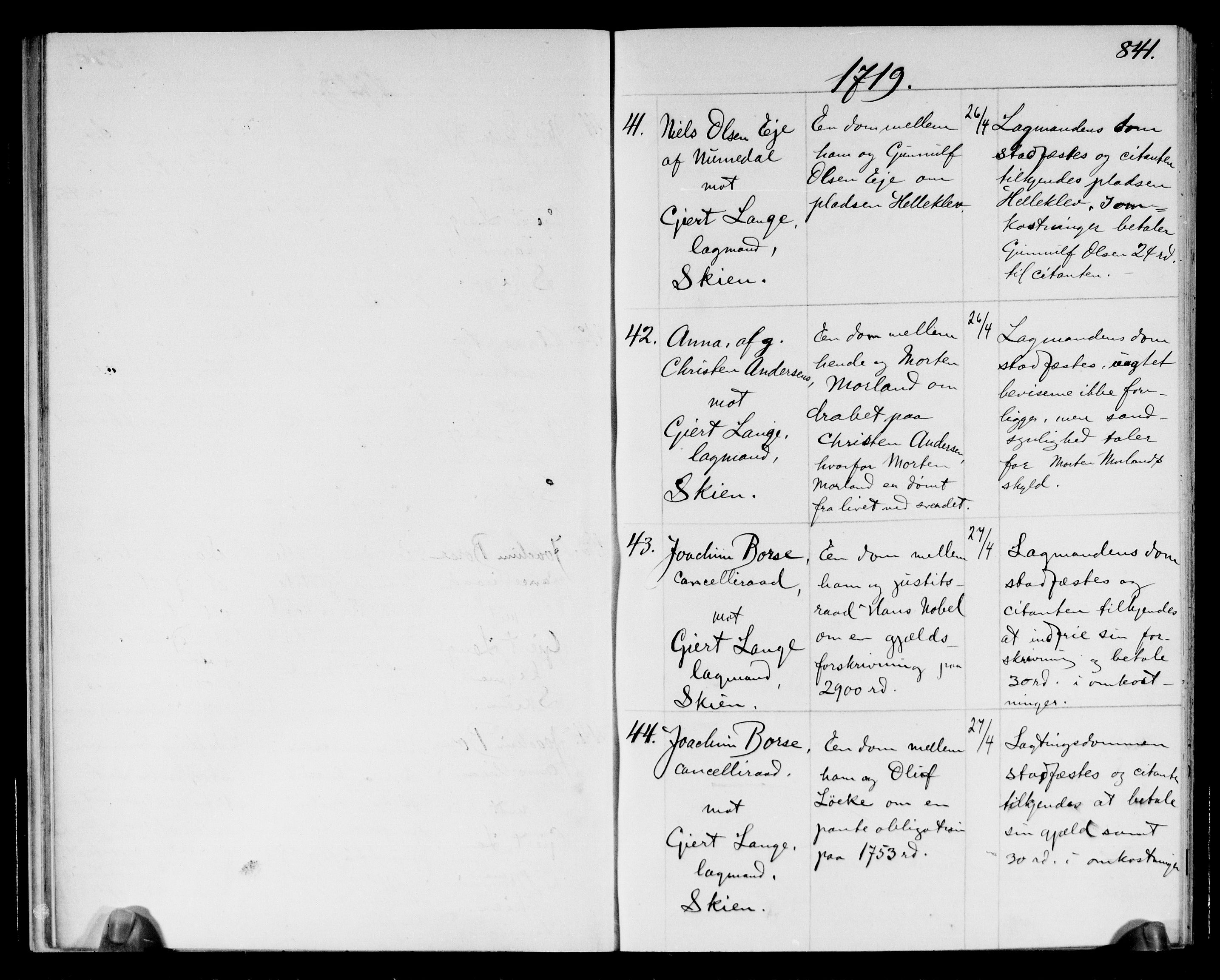 Overhoffretten 1667-1797, AV/RA-EA-2884, 1719-1728, p. 841