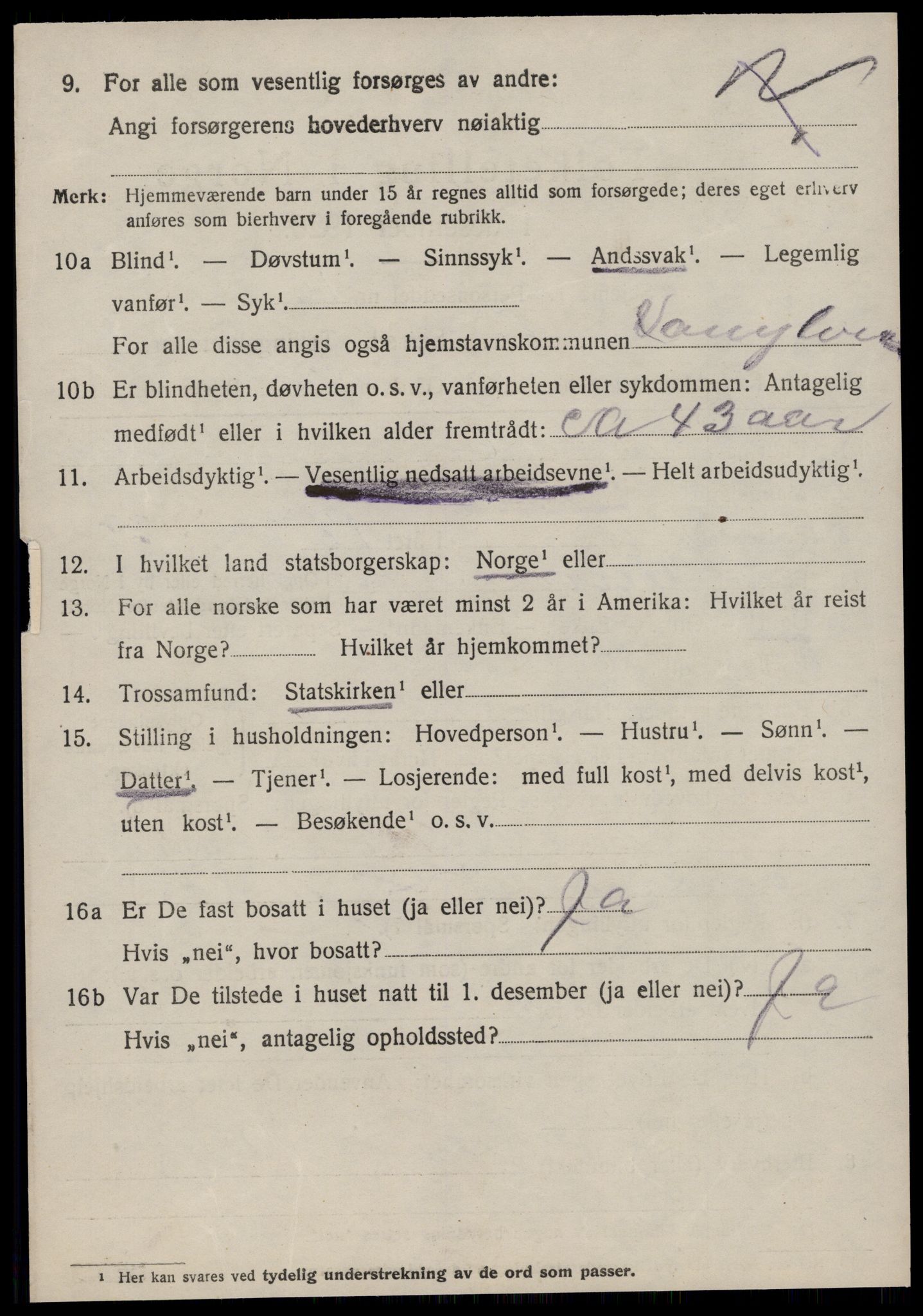 SAT, 1920 census for Vanylven, 1920, p. 2812