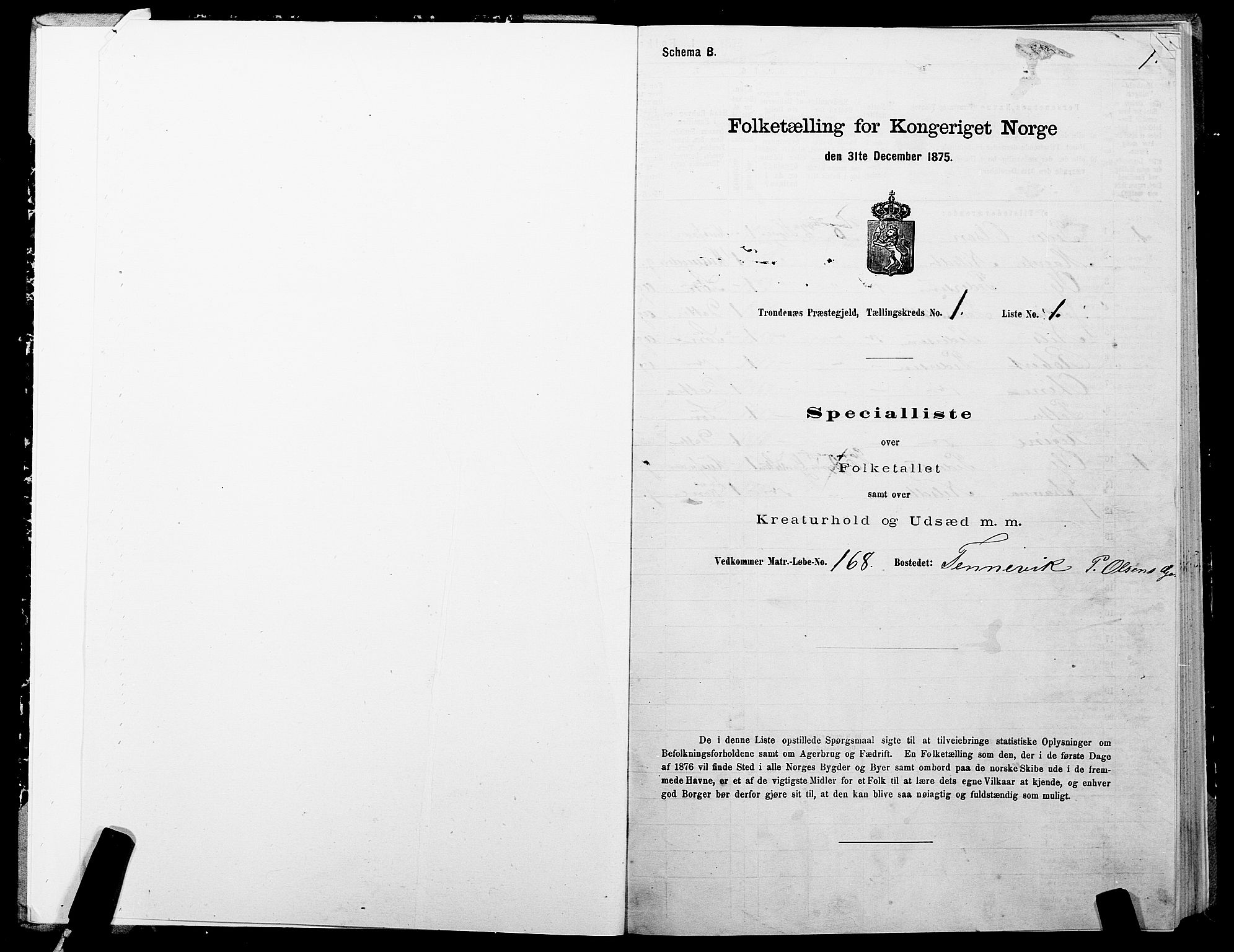 SATØ, 1875 census for 1914P Trondenes, 1875, p. 1001